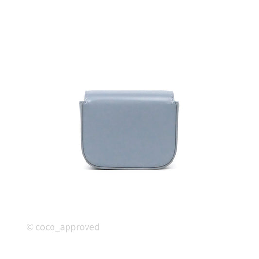 Celine Mini Triomphe Shiny Calfskin Blue Grey