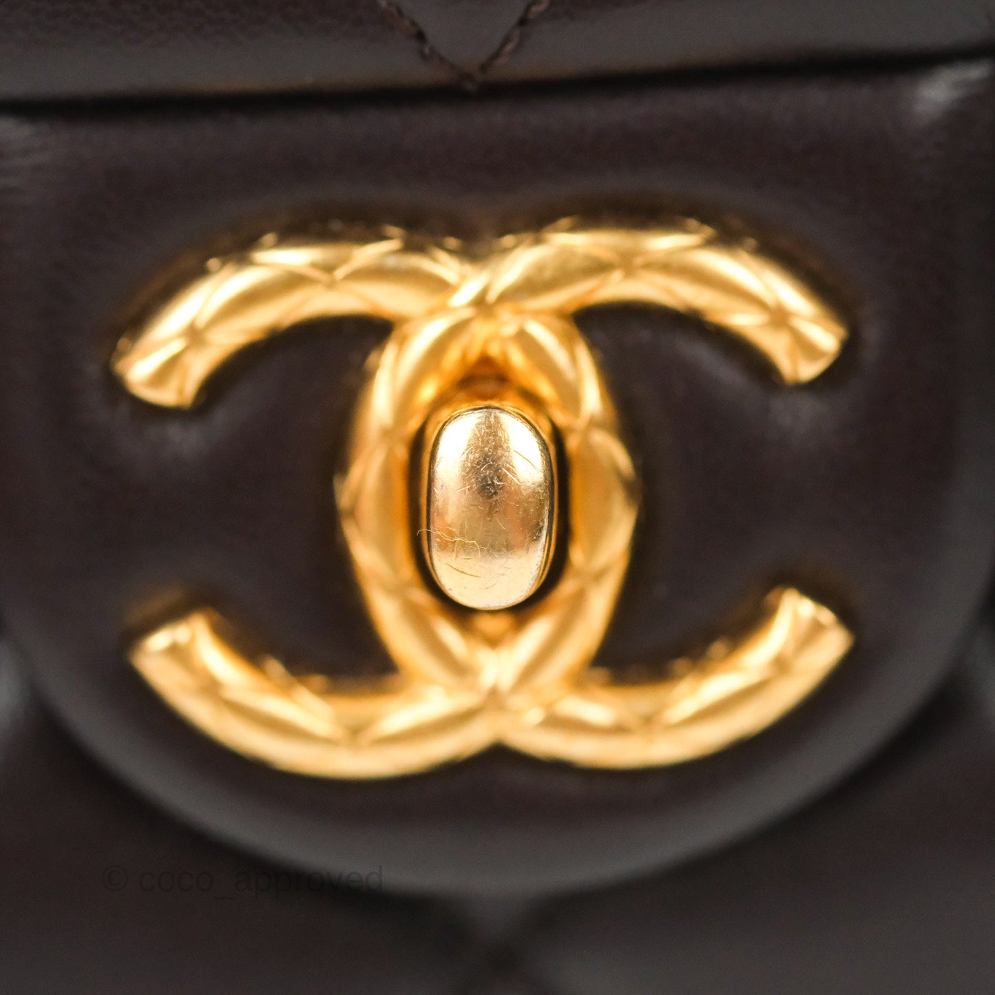 Chanel Flap Bag with Adjustable Strap Dark Brown Lambskin Aged Gold Hardware 22K