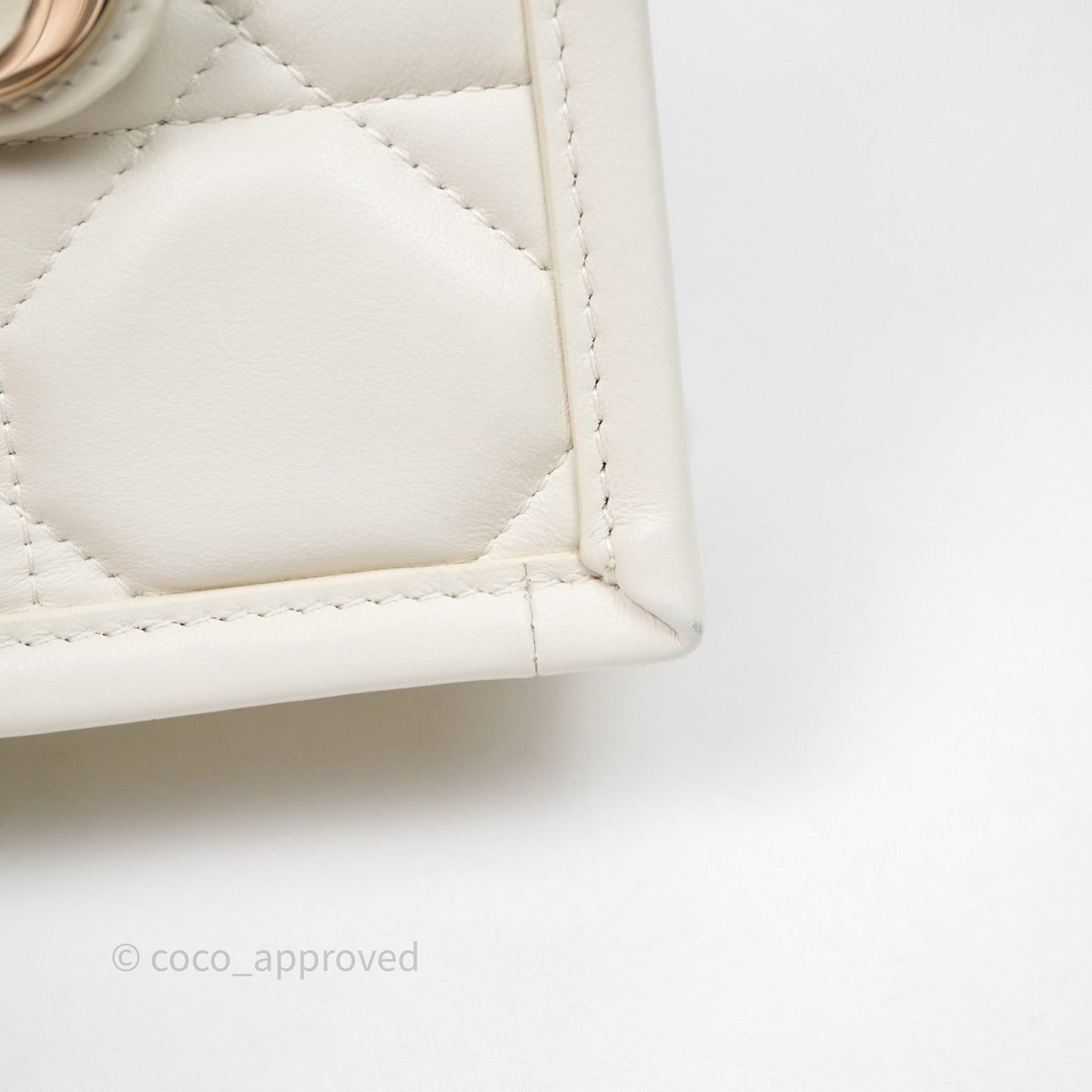 Christian Dior Mini Dior Book Tote Latte Macrocannage Calfskin Gold Hardware
