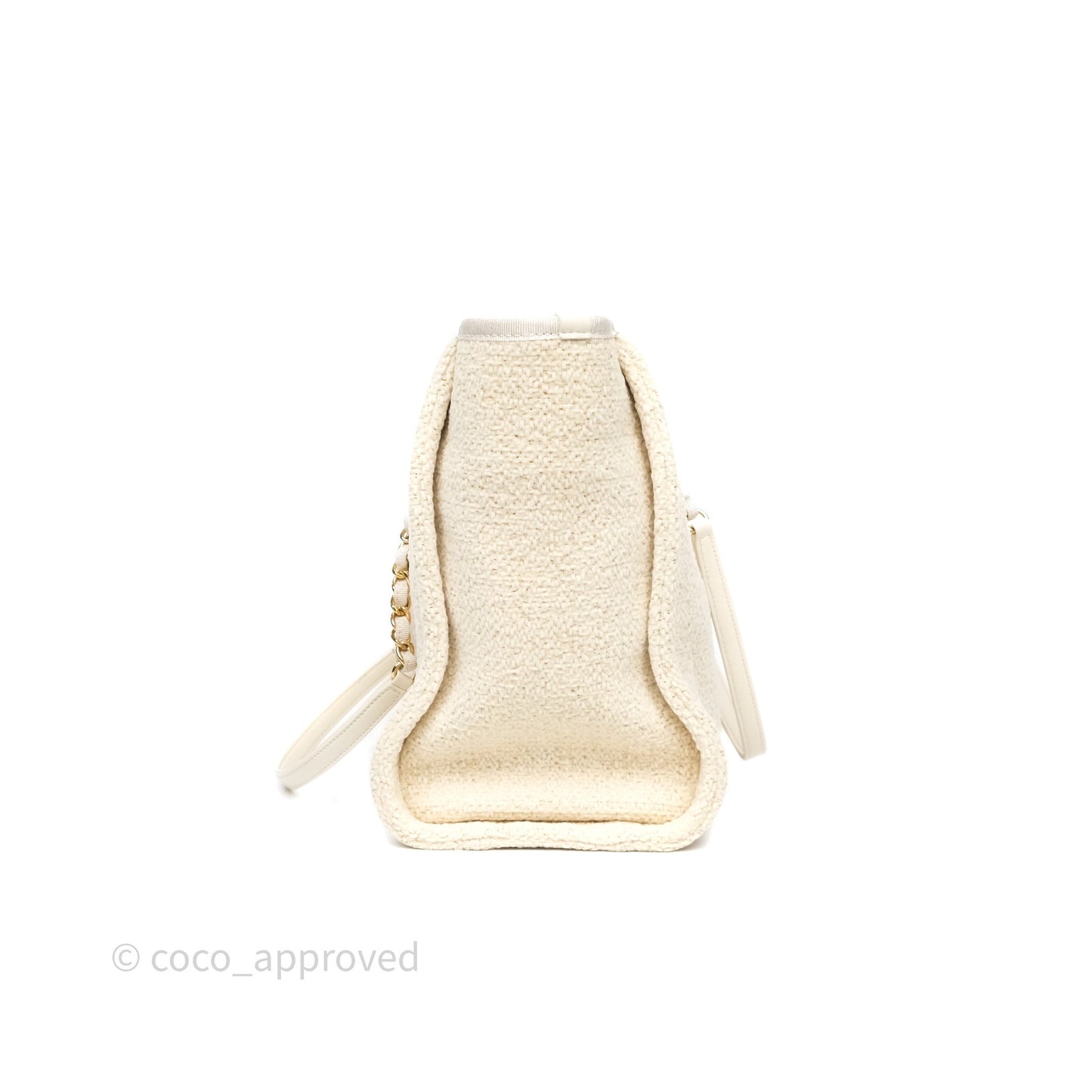 Chanel Medium Deauville Tote Ivory Lurex Boucle 19A