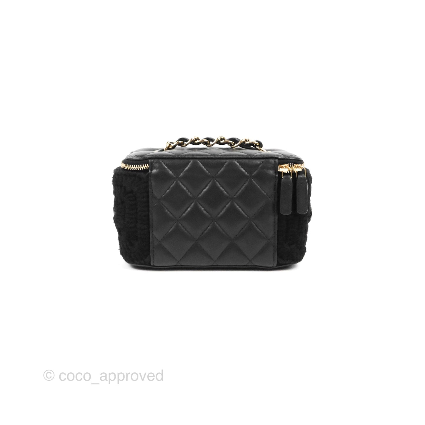 Chanel Vanity with Chain Crochet Black Lambskin Gold Hardware
