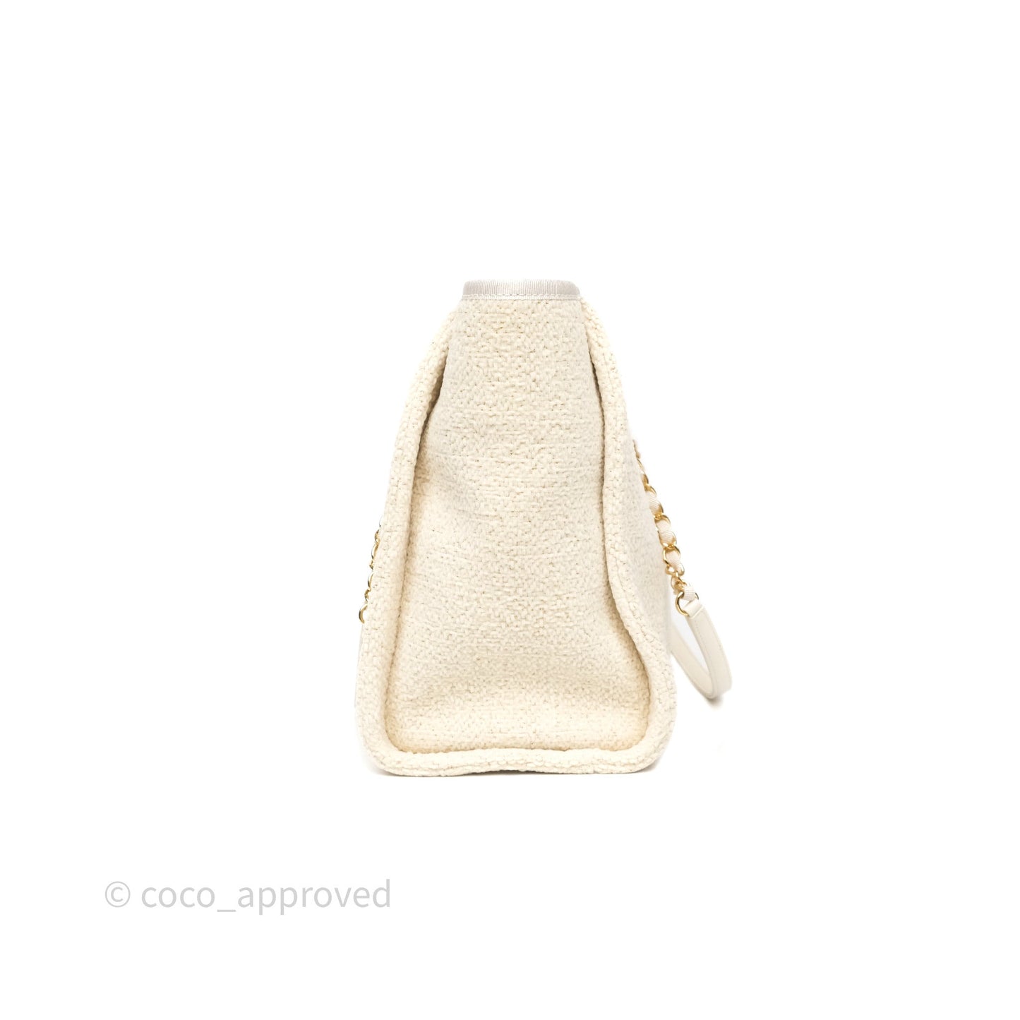 Chanel Medium Deauville Tote Ivory Lurex Boucle 19A