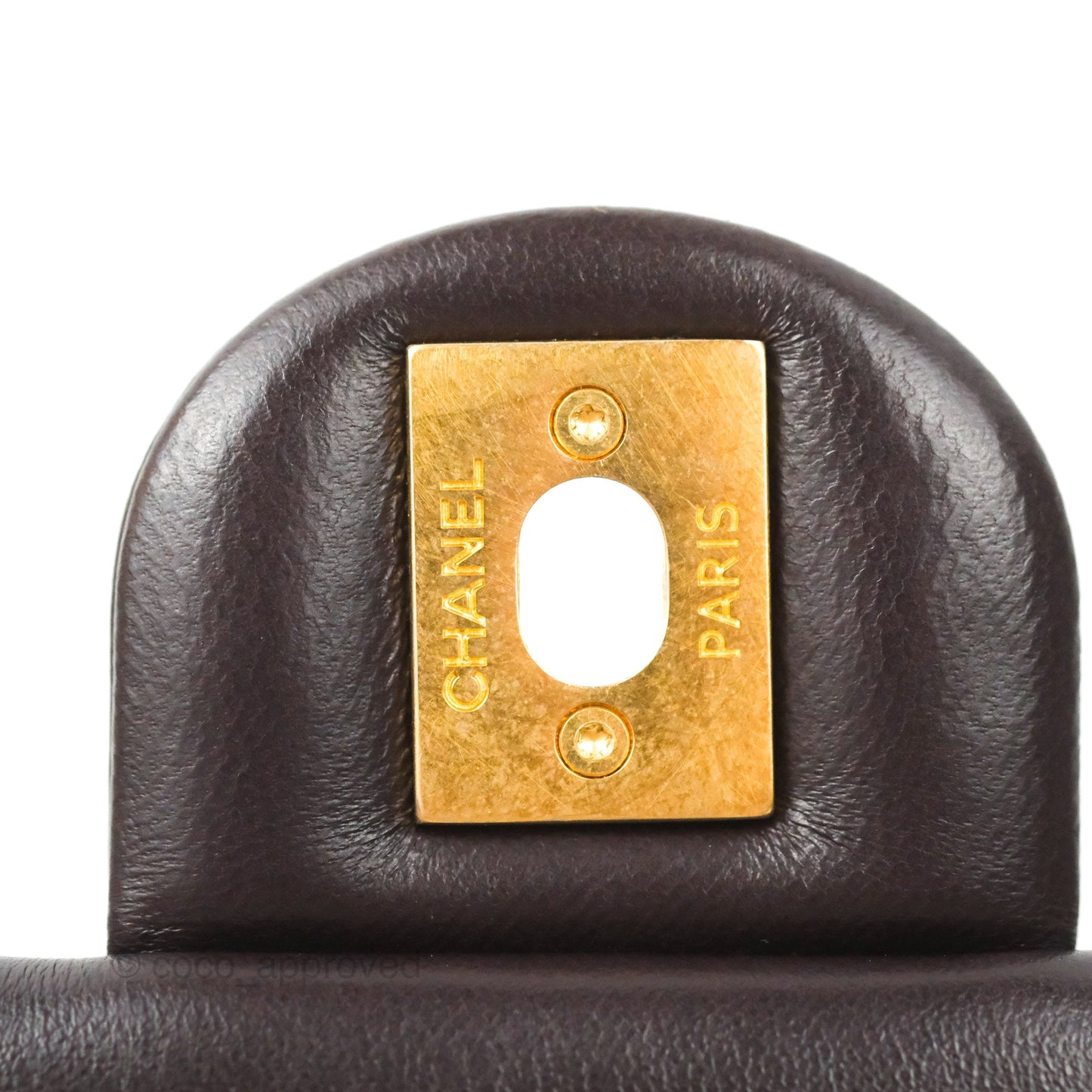 Chanel Flap Bag with Adjustable Strap Dark Brown Lambskin Aged Gold Hardware 22K