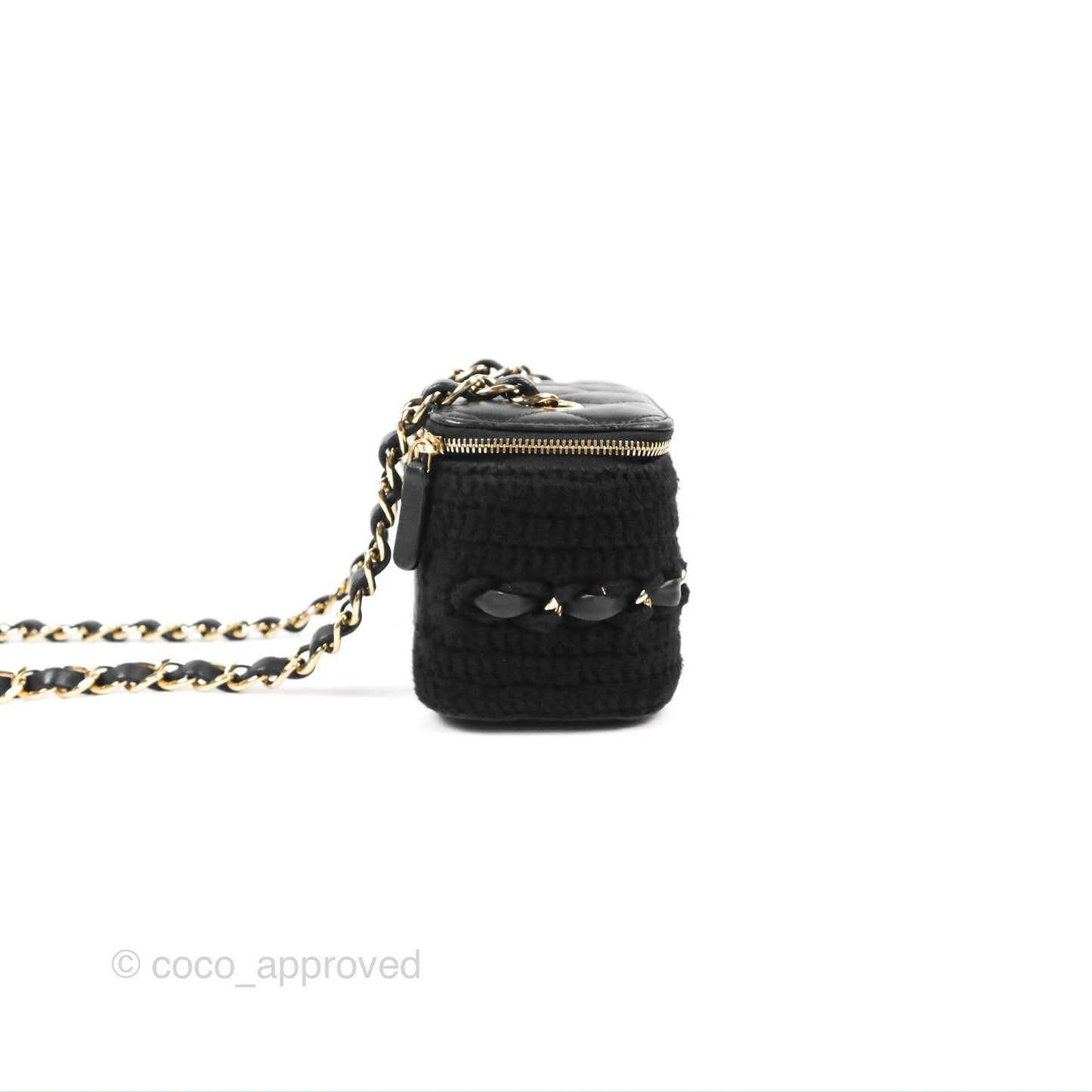 Chanel Vanity with Chain Crochet Black Lambskin Gold Hardware