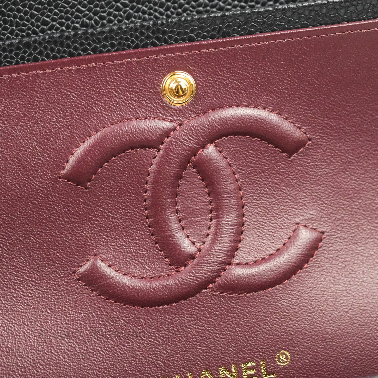 Chanel Classic M/L Medium Flap Quilted Black Caviar Gold Hardware