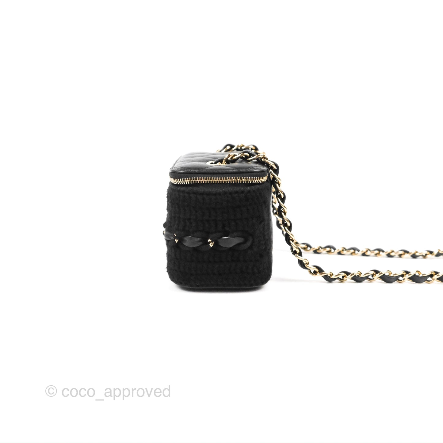 Chanel Vanity with Chain Crochet Black Lambskin Gold Hardware
