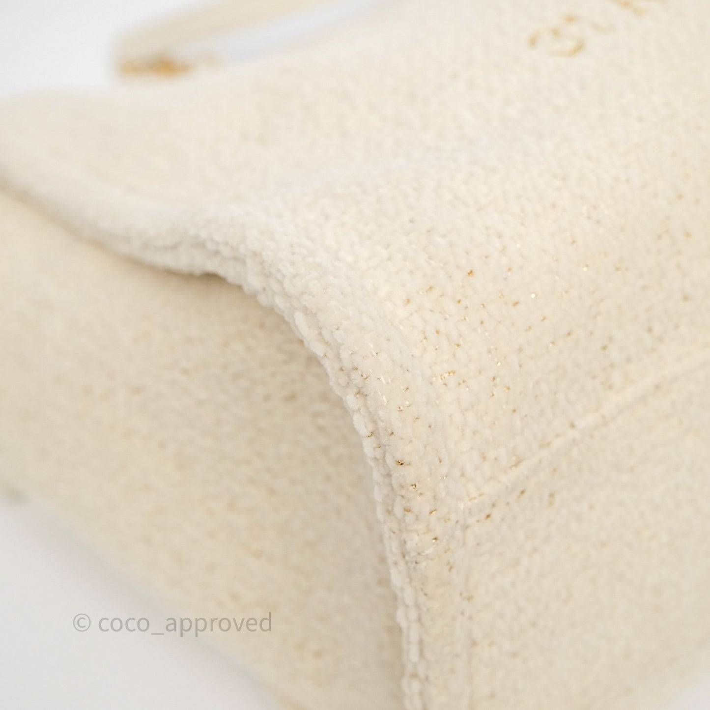 Chanel Medium Deauville Tote Ivory Lurex Boucle 19A