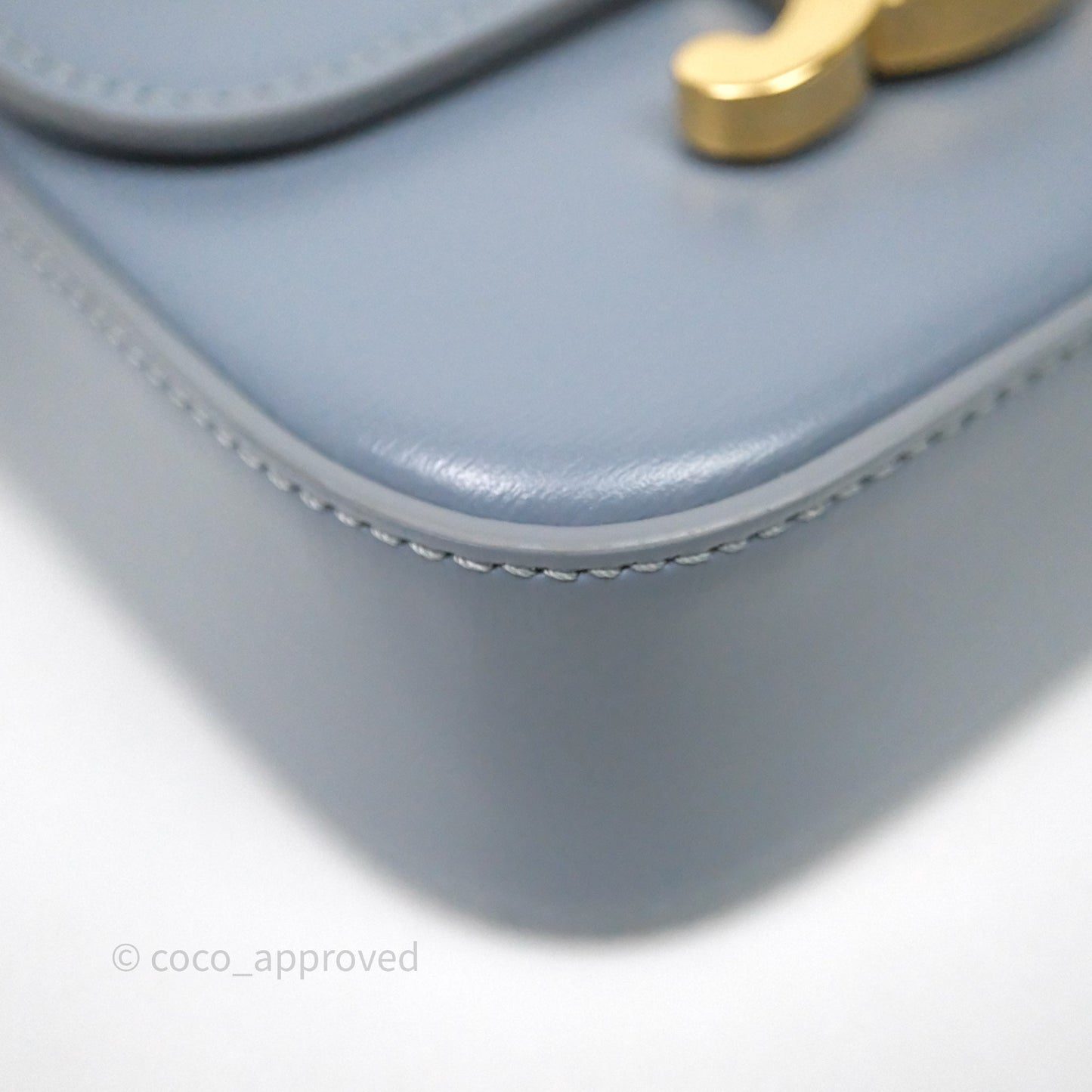 Celine Mini Triomphe Shiny Calfskin Blue Grey