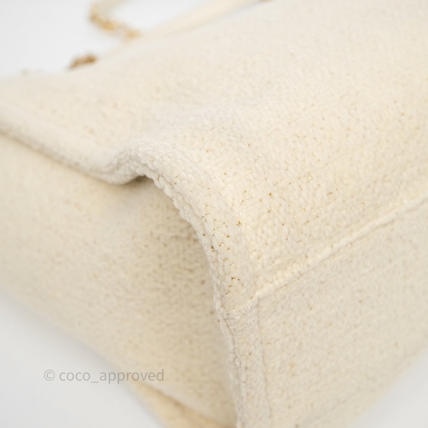 Chanel Medium Deauville Tote Ivory Lurex Boucle 19A