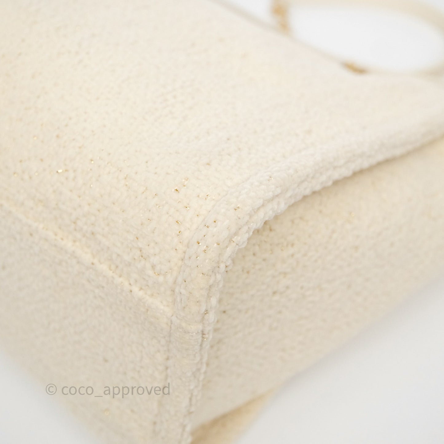 Chanel Medium Deauville Tote Ivory Lurex Boucle 19A