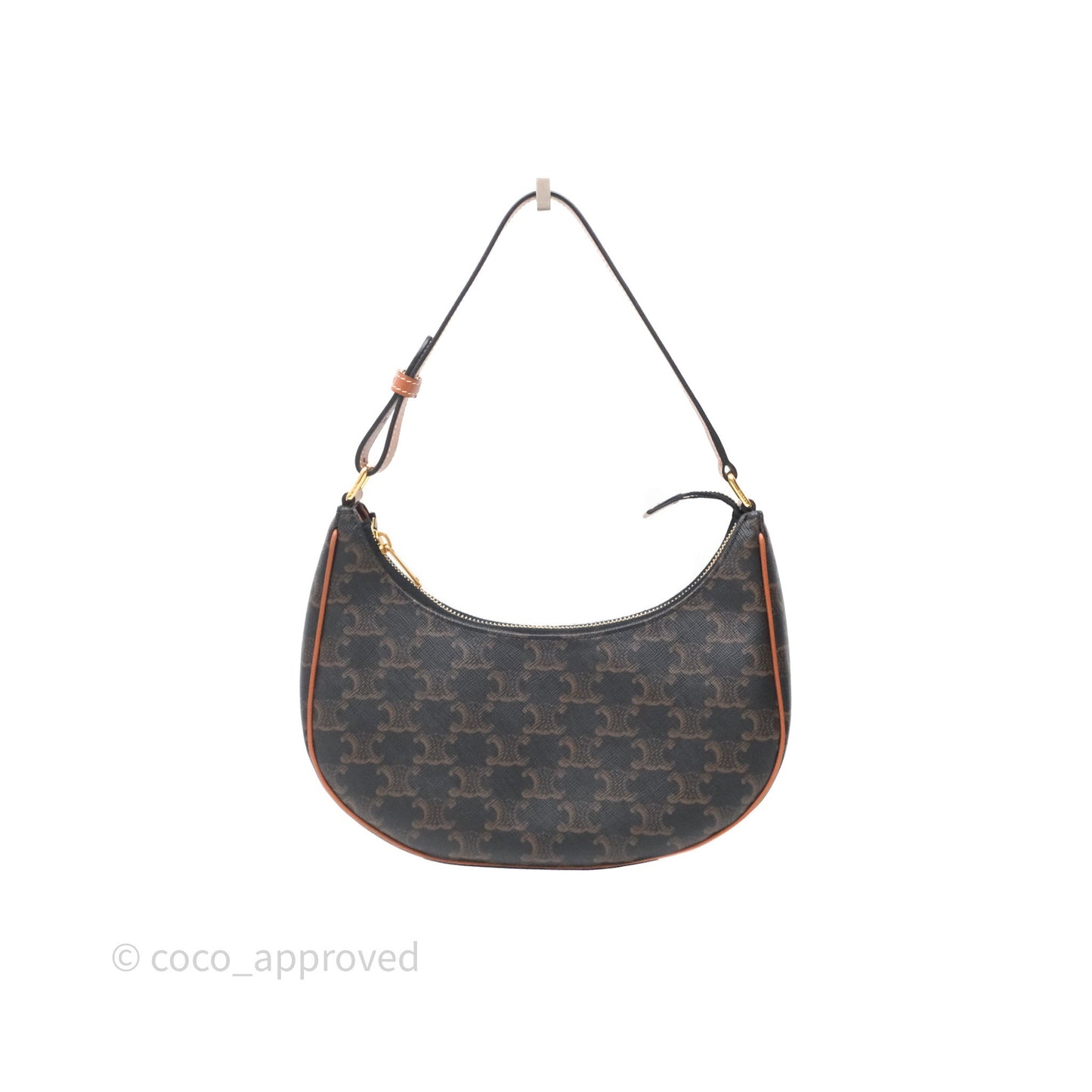 Celine Ava Bag In Triomphe Canvas Calfskin Tan