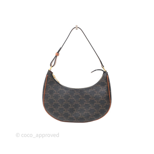 Celine Ava Bag In Triomphe Canvas Calfskin Tan