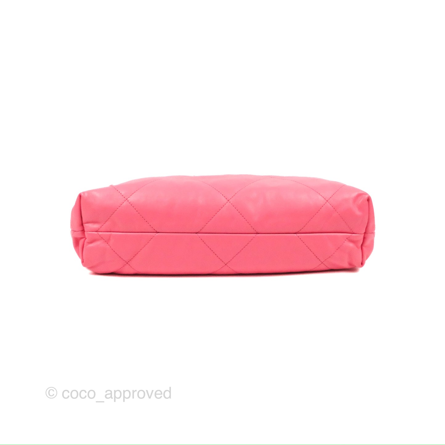 Chanel 22 Small Pink Shiny Calfskin Aged Gold Hardware