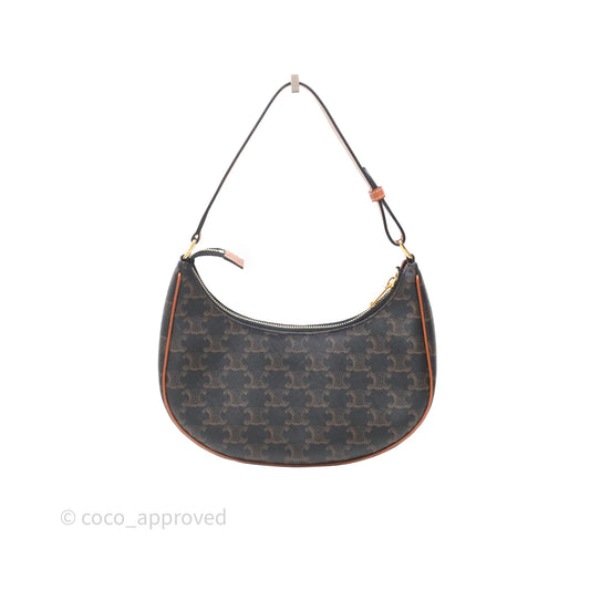Celine Ava Bag In Triomphe Canvas Calfskin Tan