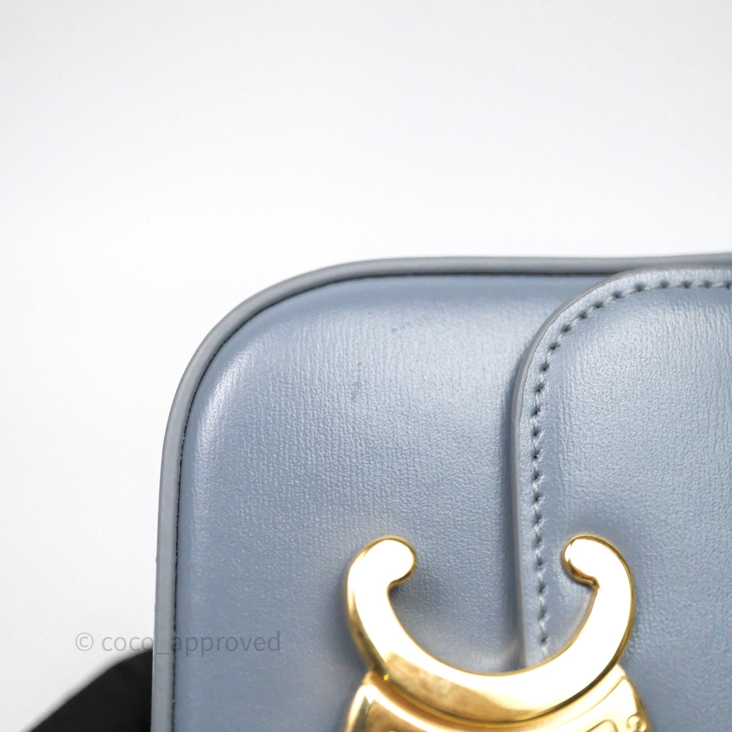 Celine Mini Triomphe Shiny Calfskin Blue Grey