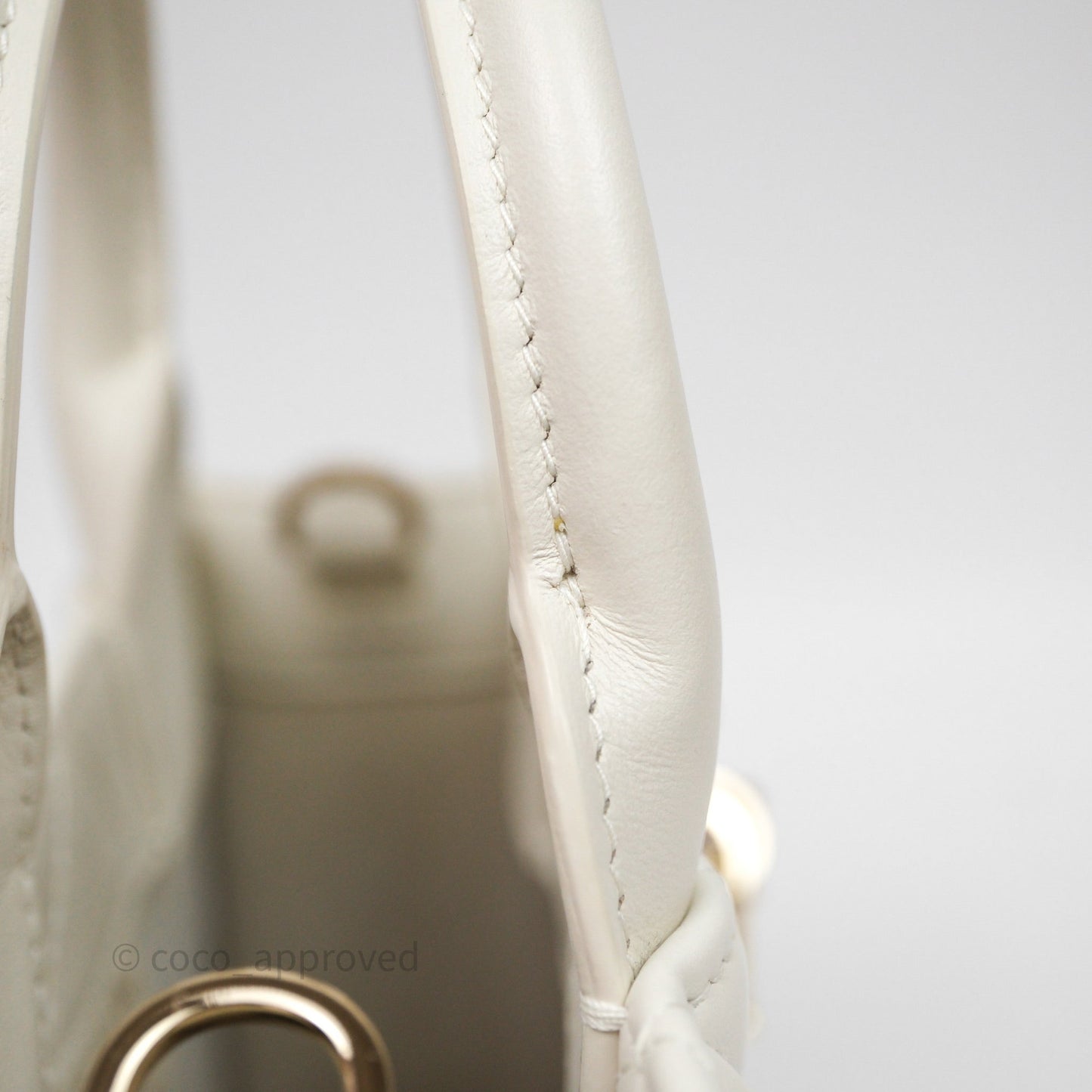 Christian Dior Mini Dior Book Tote Latte Macrocannage Calfskin Gold Hardware