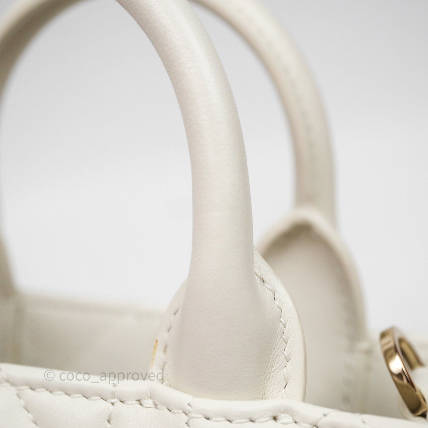 Christian Dior Mini Dior Book Tote Latte Macrocannage Calfskin Gold Hardware