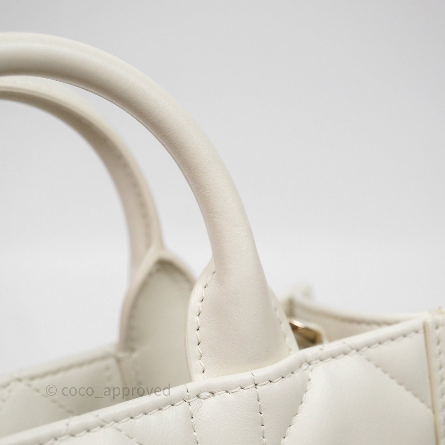 Christian Dior Mini Dior Book Tote Latte Macrocannage Calfskin Gold Hardware
