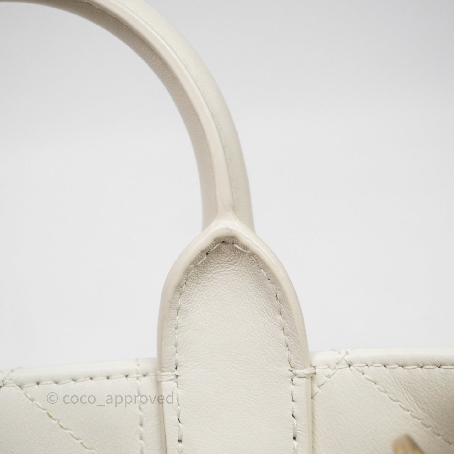 Christian Dior Mini Dior Book Tote Latte Macrocannage Calfskin Gold Hardware