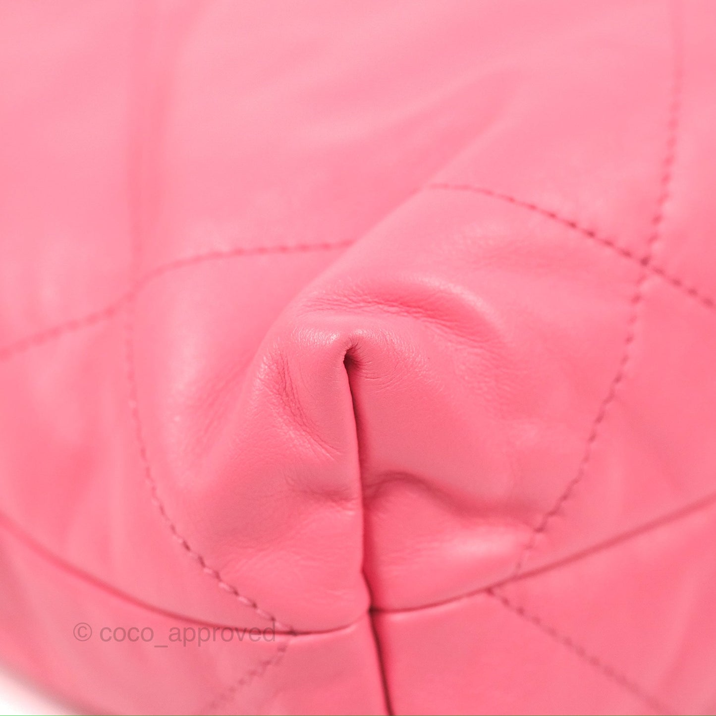Chanel 22 Small Pink Shiny Calfskin Aged Gold Hardware