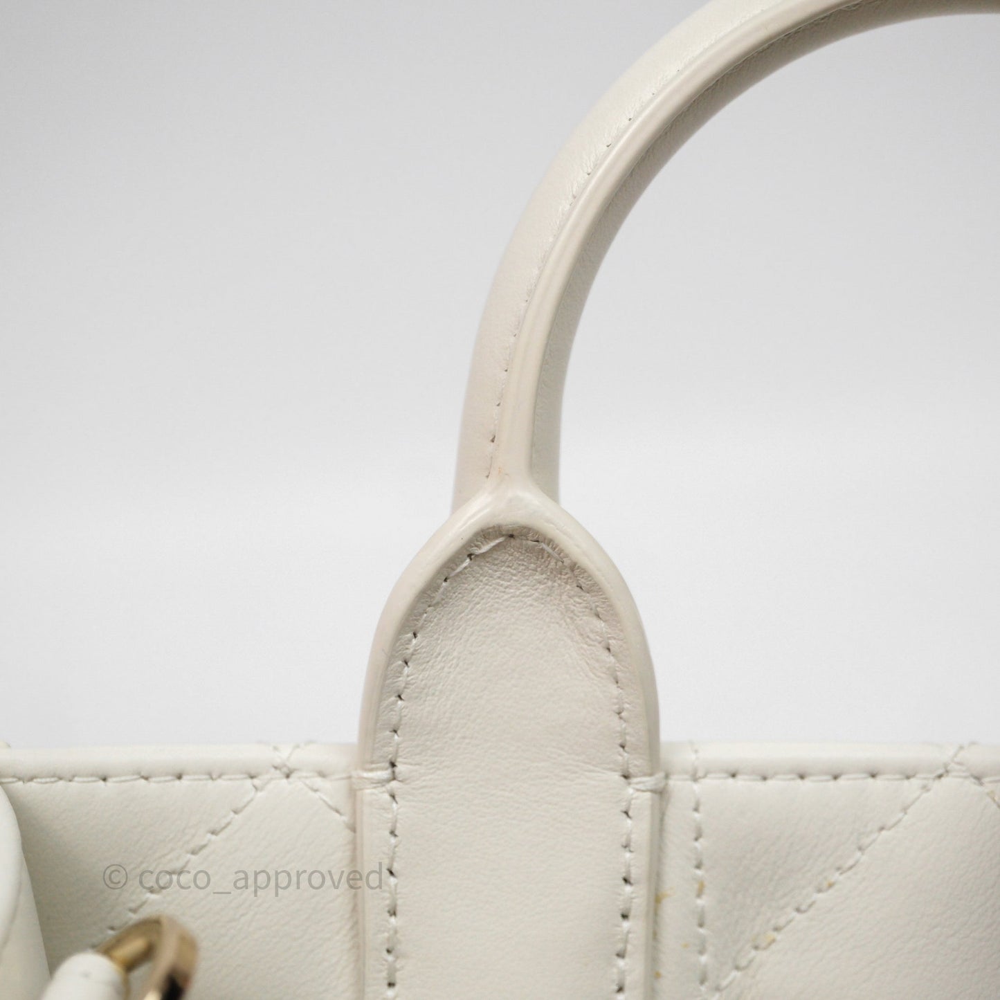 Christian Dior Mini Dior Book Tote Latte Macrocannage Calfskin Gold Hardware