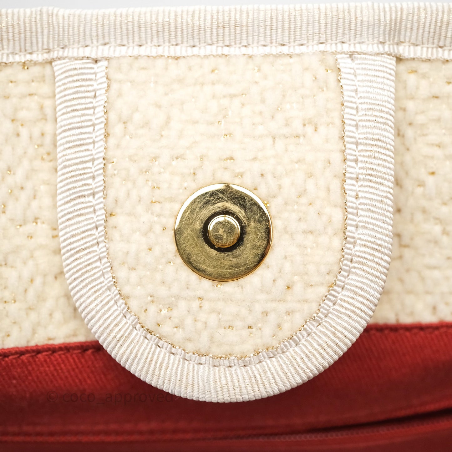Chanel Medium Deauville Tote Ivory Lurex Boucle 19A