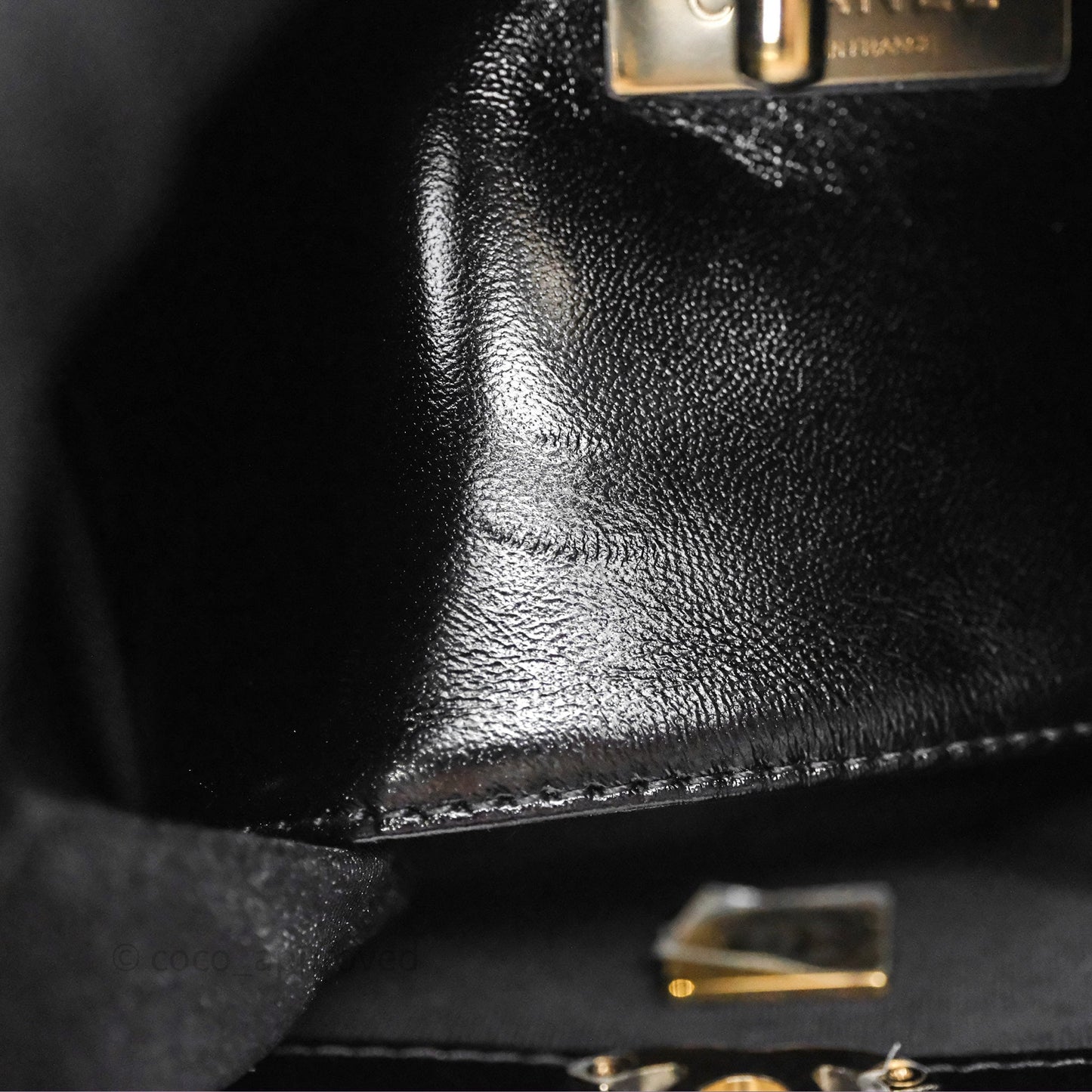 Chanel 31 Small Shopping Bag Shiny Lambskin Black Gold Hardware