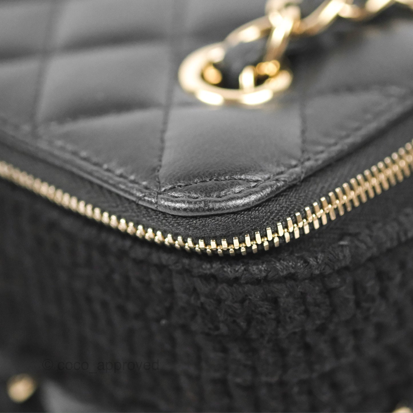 Chanel Vanity with Chain Crochet Black Lambskin Gold Hardware