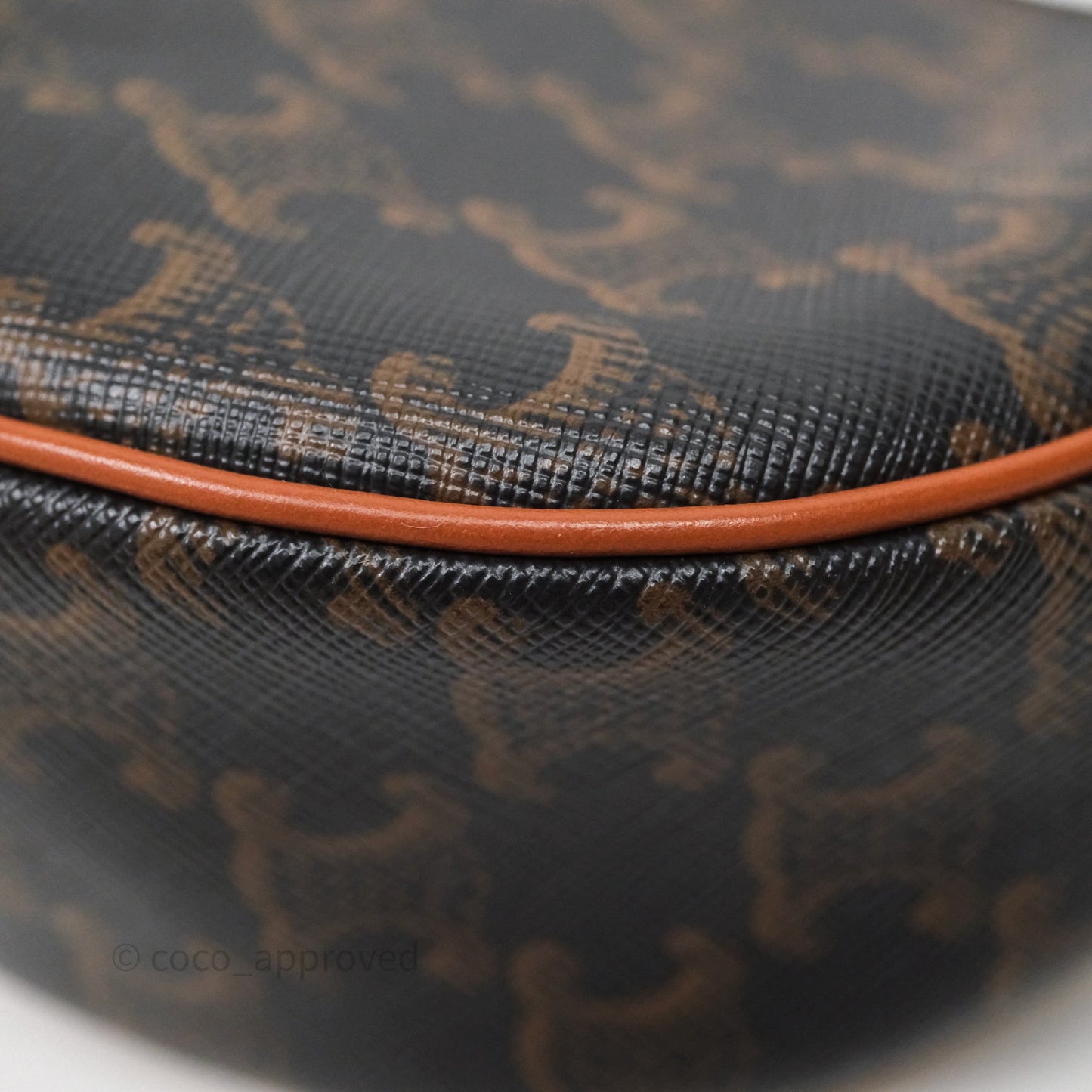 Celine Ava Bag In Triomphe Canvas Calfskin Tan