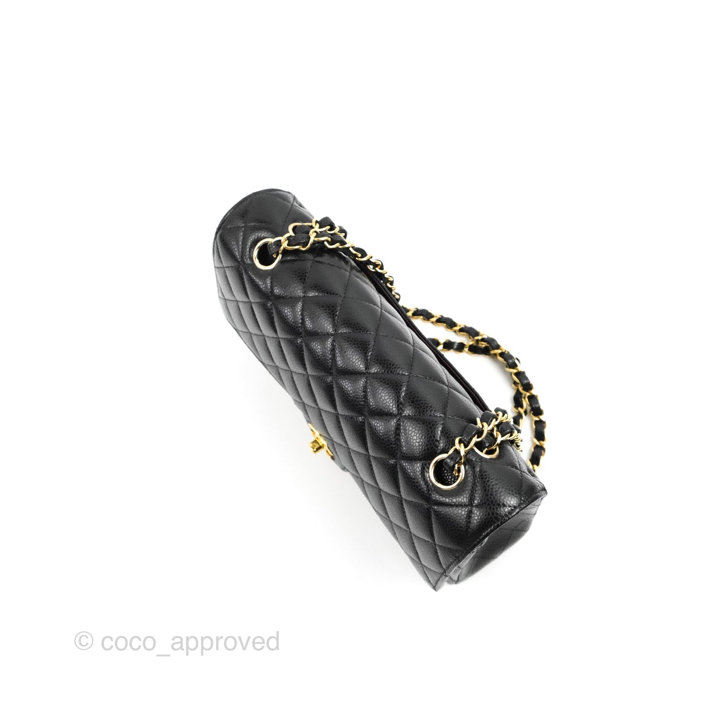 Chanel Classic M/L Medium Flap Quilted Black Caviar Gold Hardware