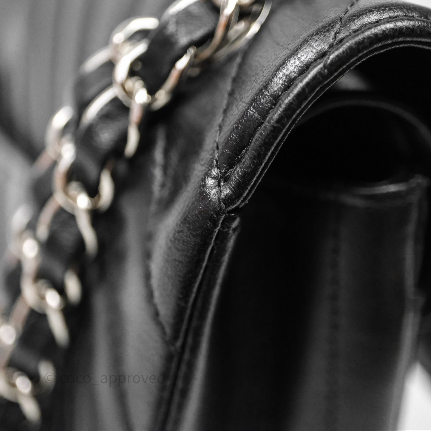 Chanel Small Flap Chevron Black lambskin Silver Hardware