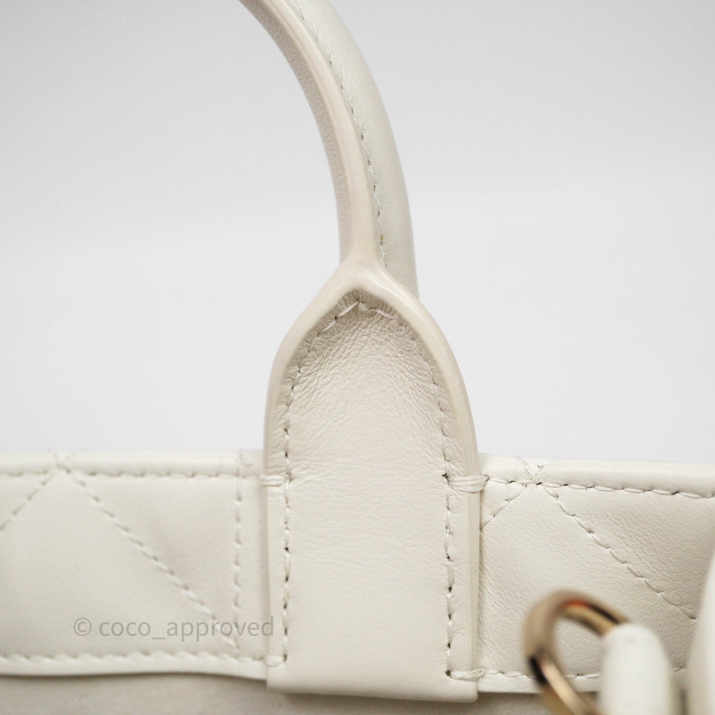 Christian Dior Mini Dior Book Tote Latte Macrocannage Calfskin Gold Hardware