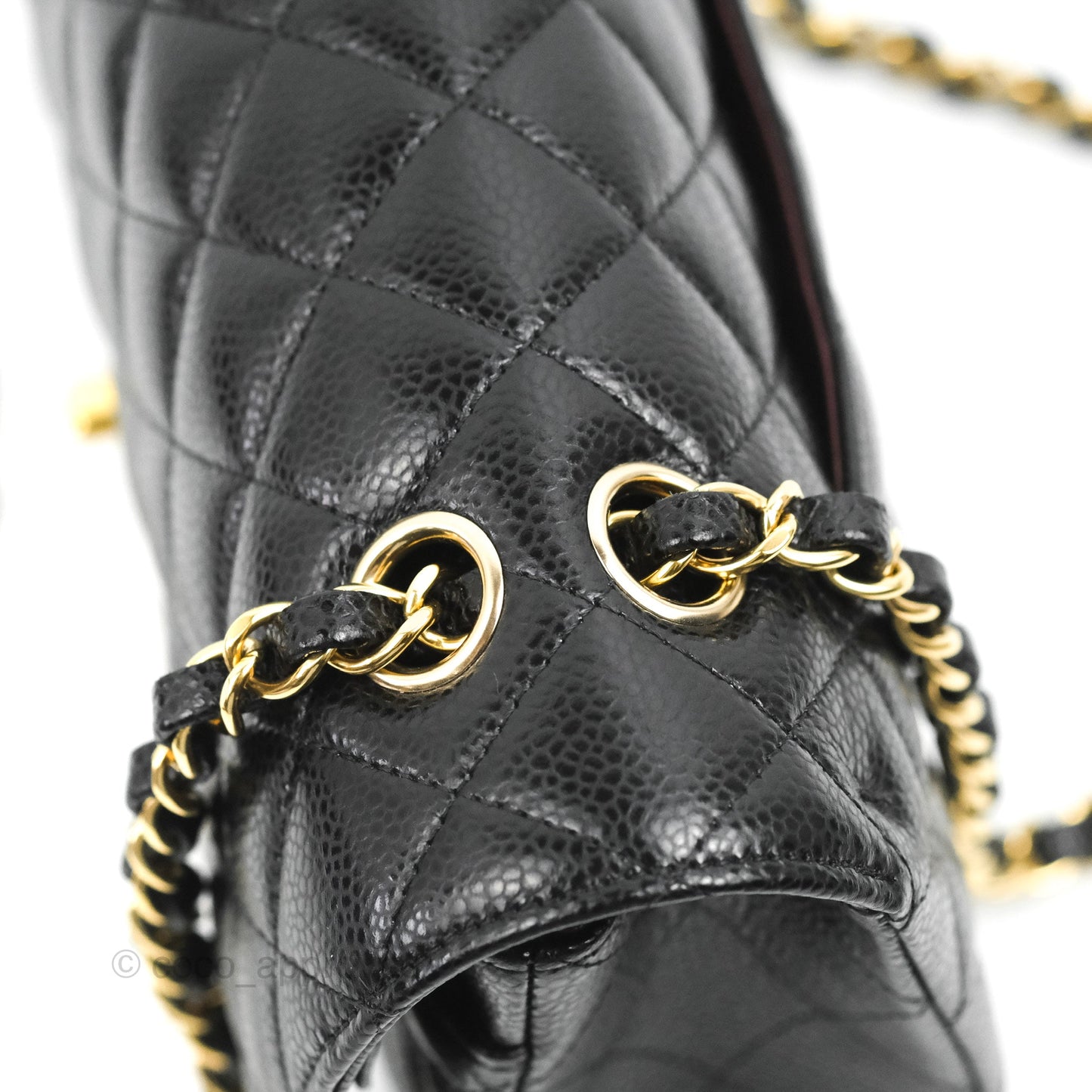 Chanel Classic M/L Medium Flap Quilted Black Caviar Gold Hardware
