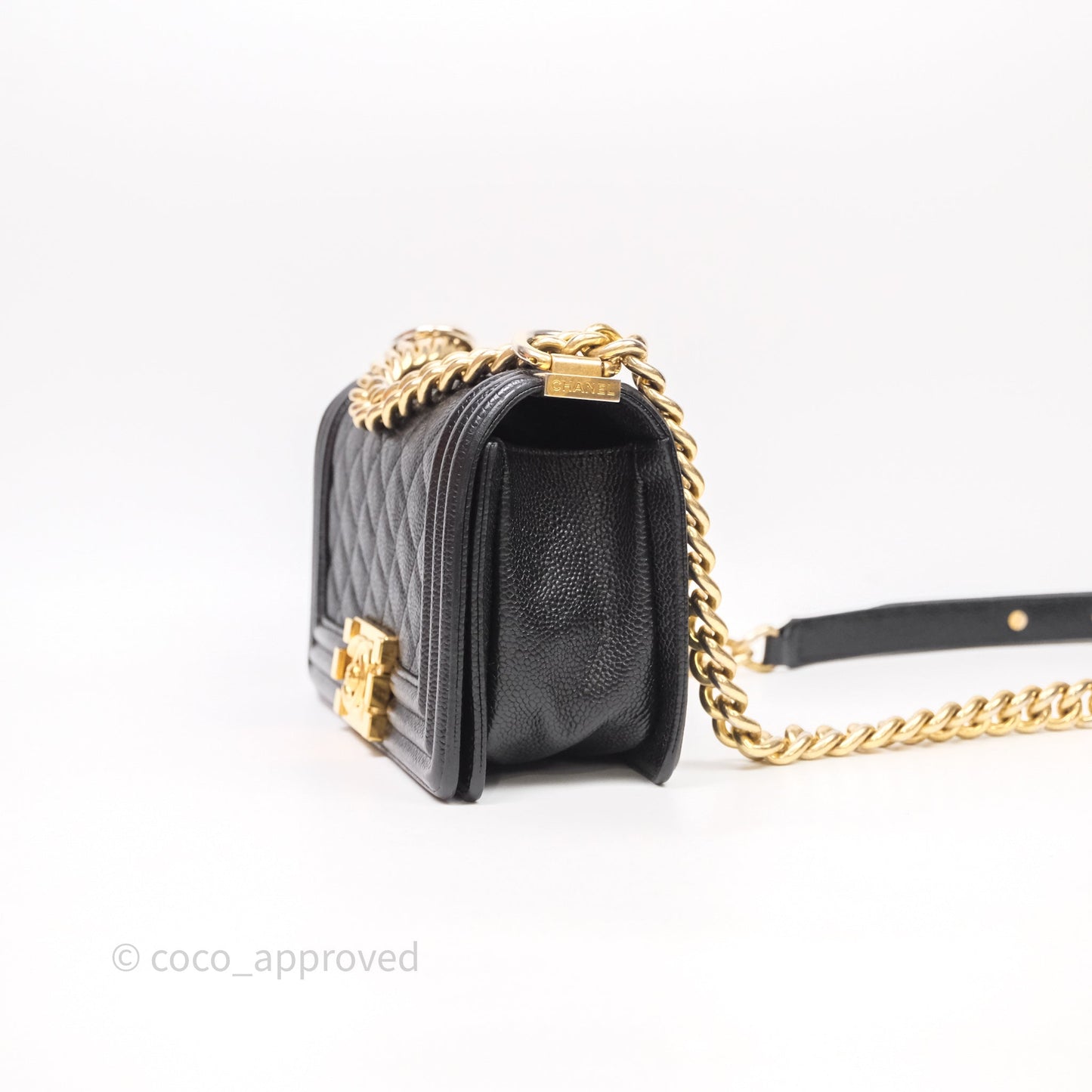 Chanel Small Boy Black Caviar Gold Hardware