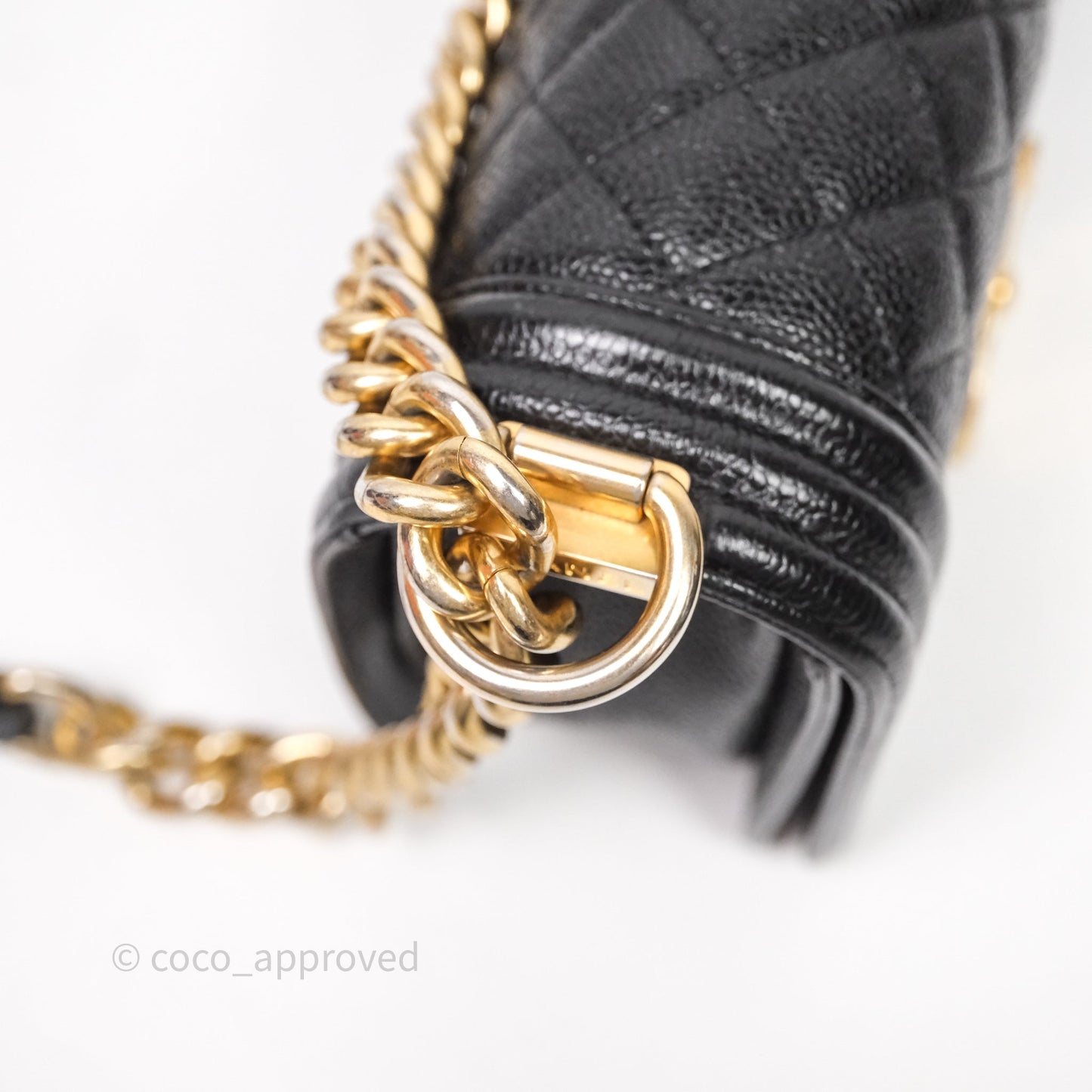 Chanel Small Boy Black Caviar Gold Hardware