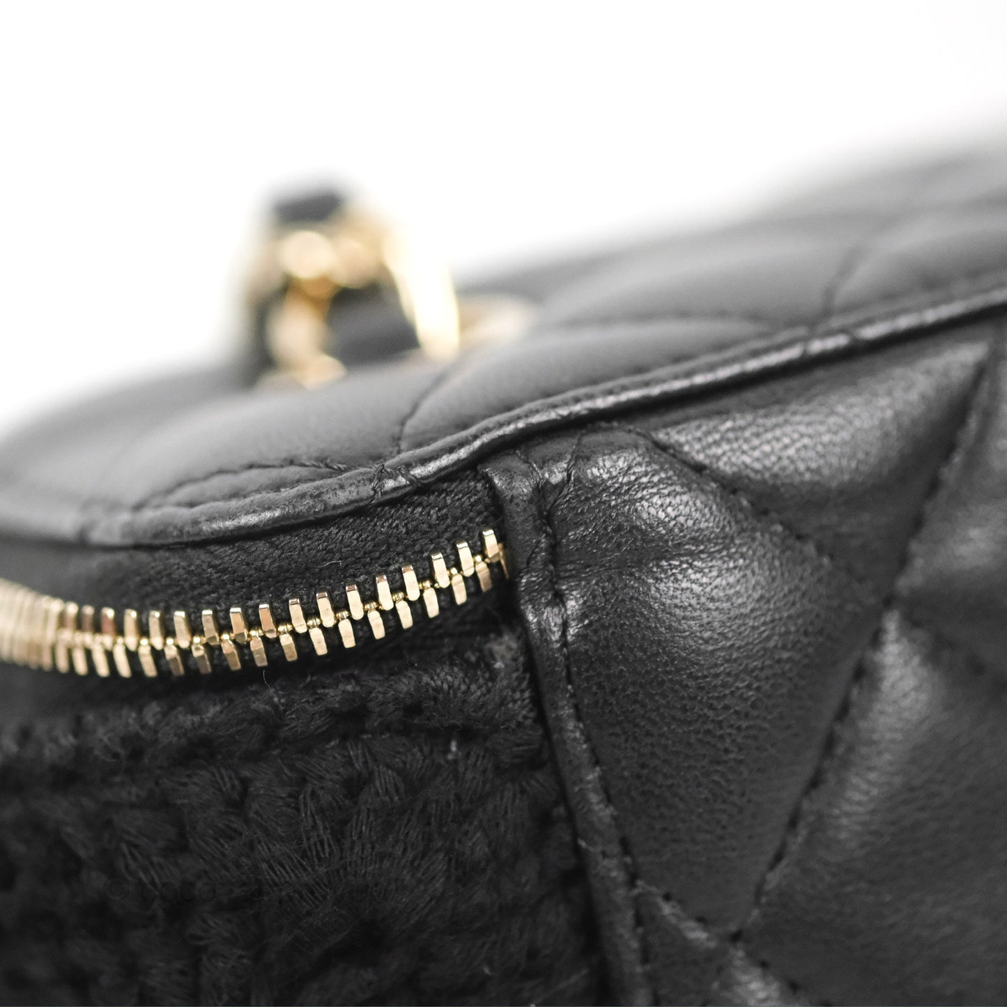 Chanel Vanity with Chain Crochet Black Lambskin Gold Hardware