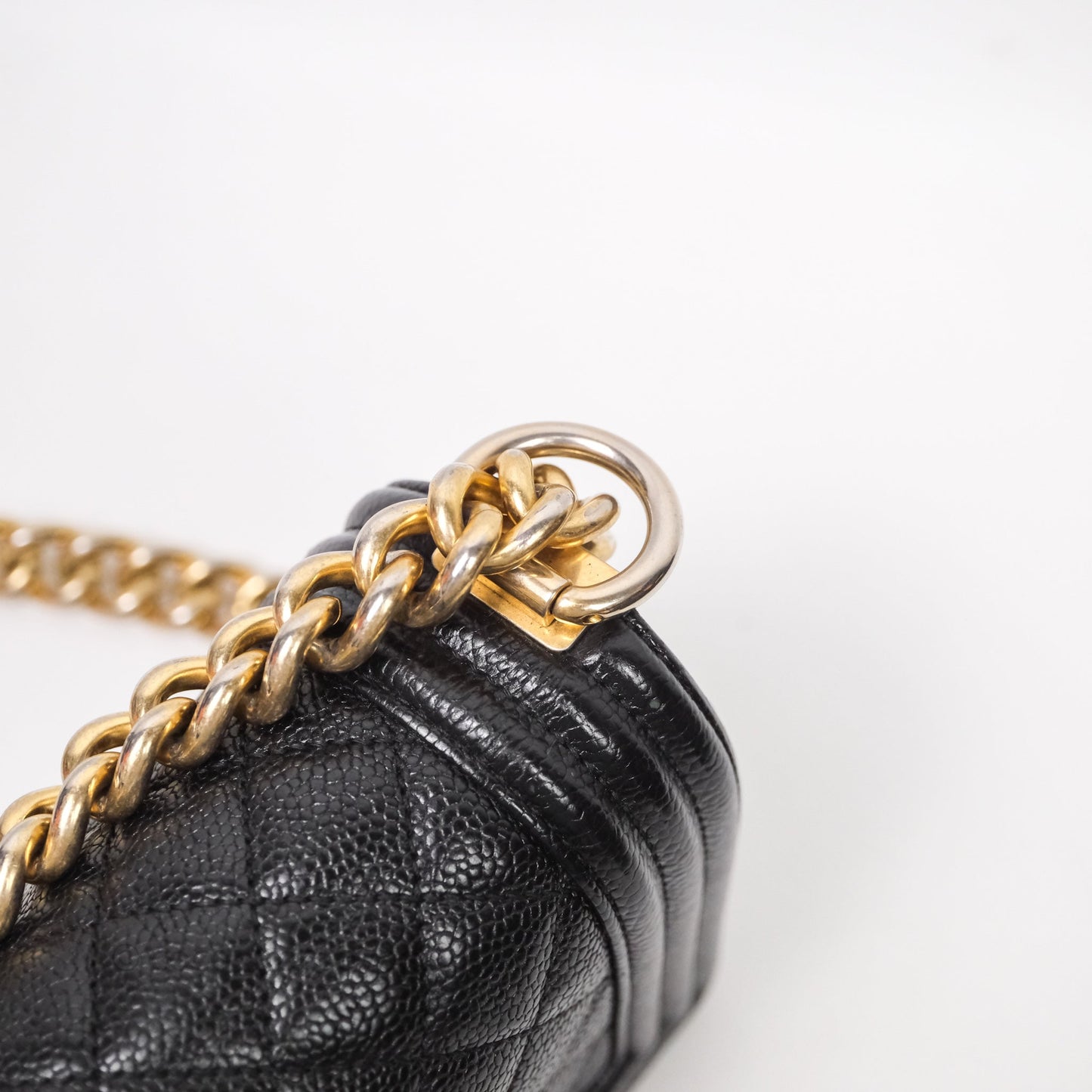 Chanel Small Boy Black Caviar Gold Hardware