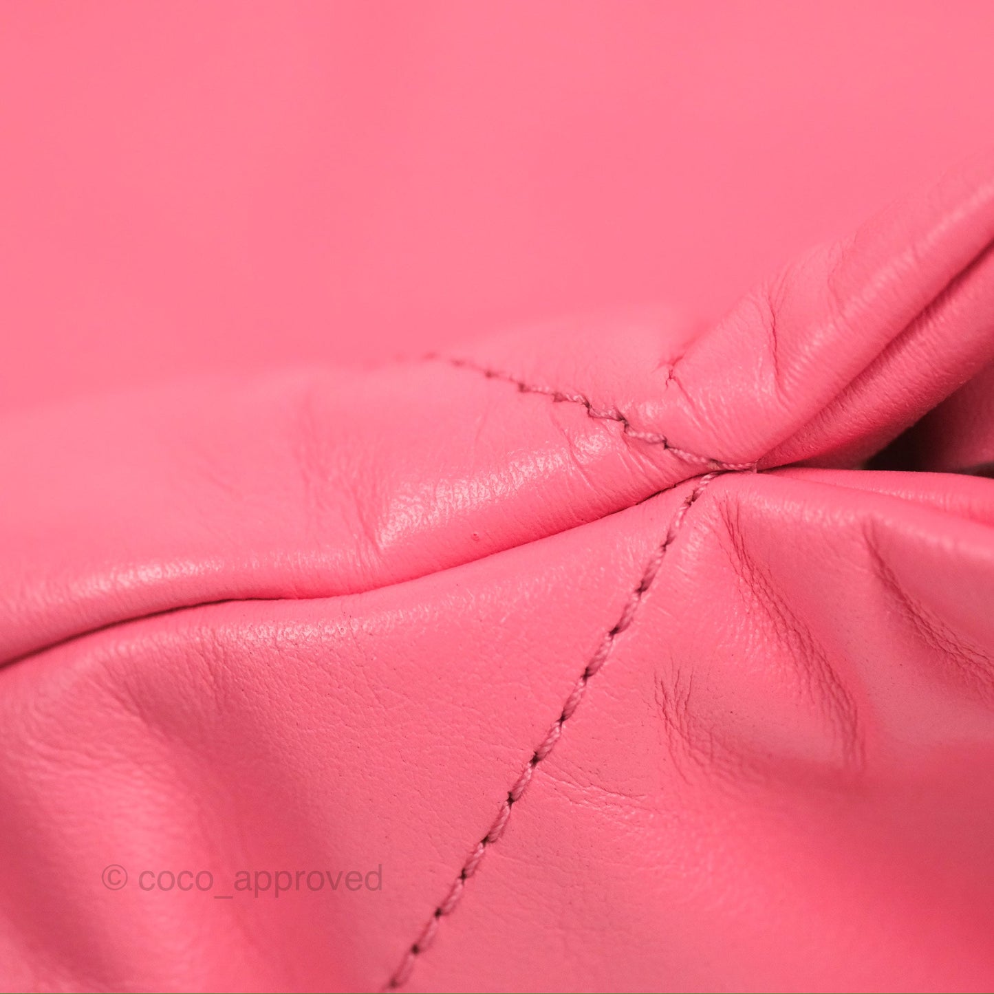 Chanel 22 Small Pink Shiny Calfskin Aged Gold Hardware