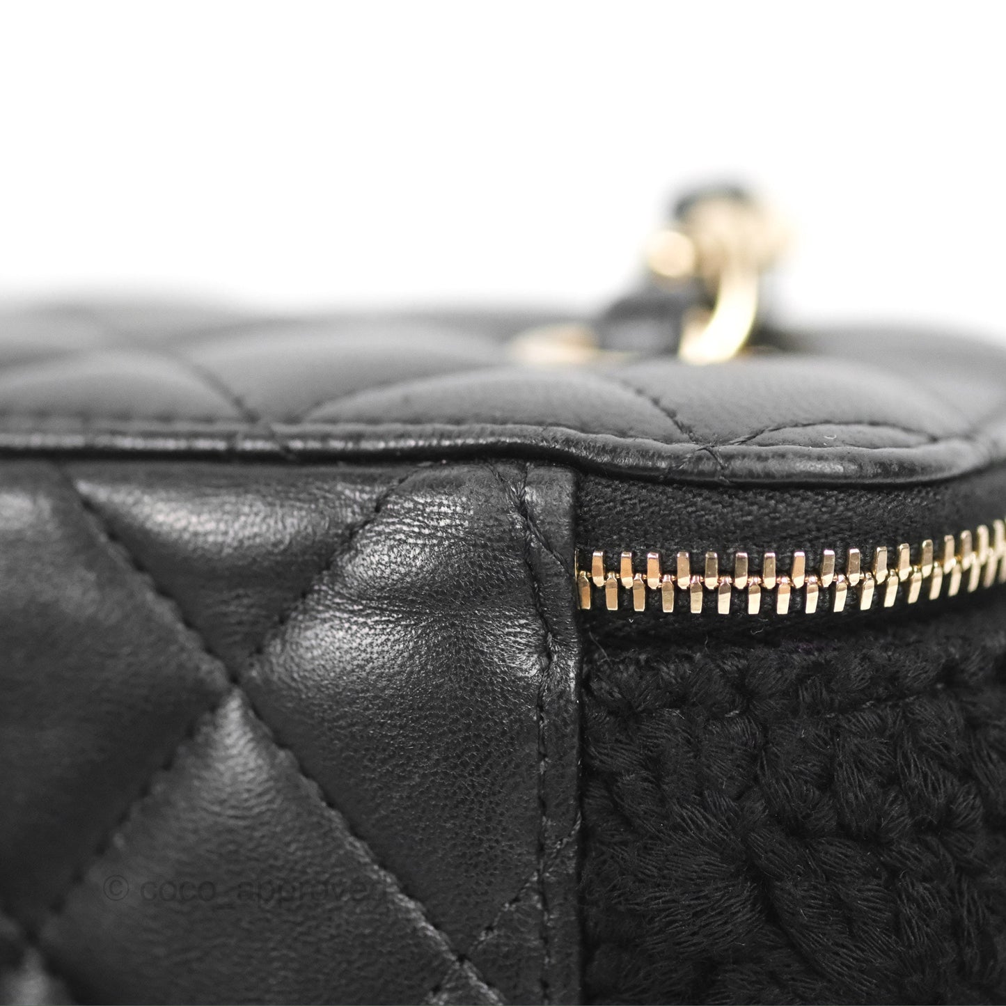 Chanel Vanity with Chain Crochet Black Lambskin Gold Hardware
