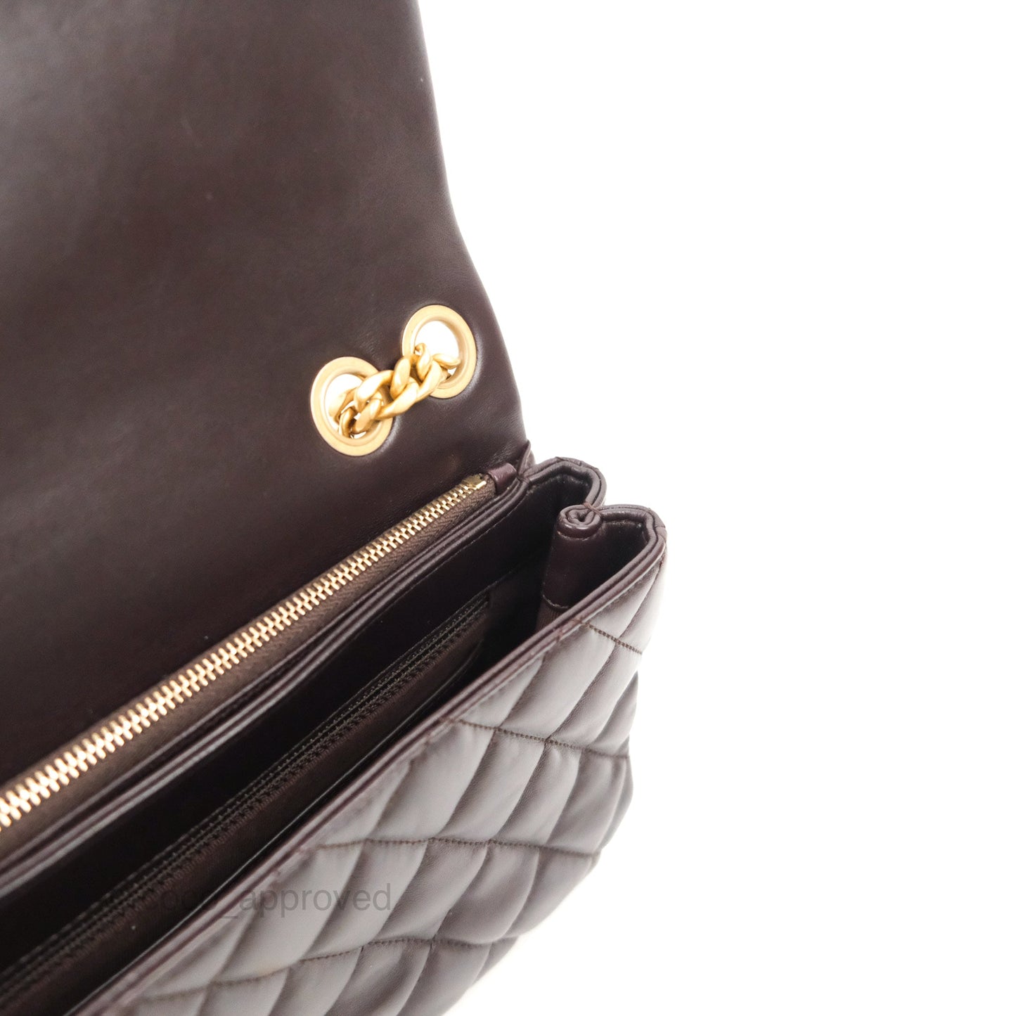Chanel Flap Bag with Adjustable Strap Dark Brown Lambskin Aged Gold Hardware 22K
