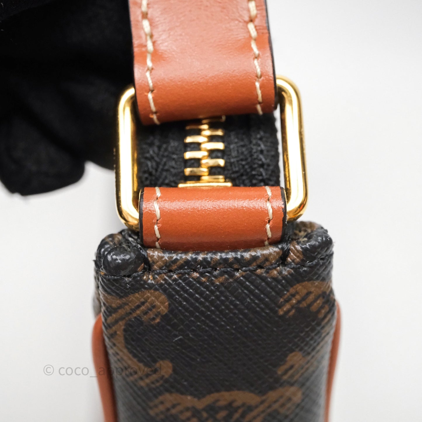Celine Ava Bag In Triomphe Canvas Calfskin Tan