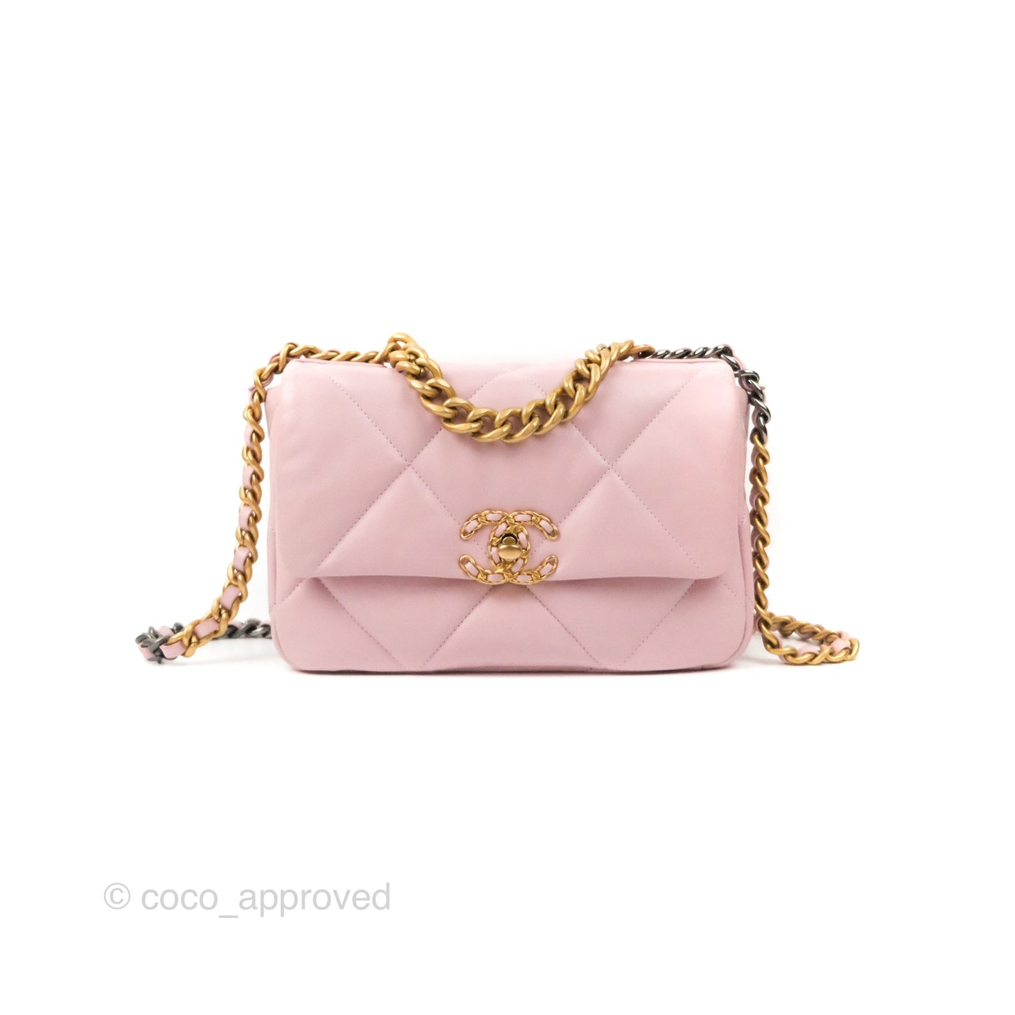 Chanel 19 Small Rose Clair Lambskin Mixed Hardware 21S