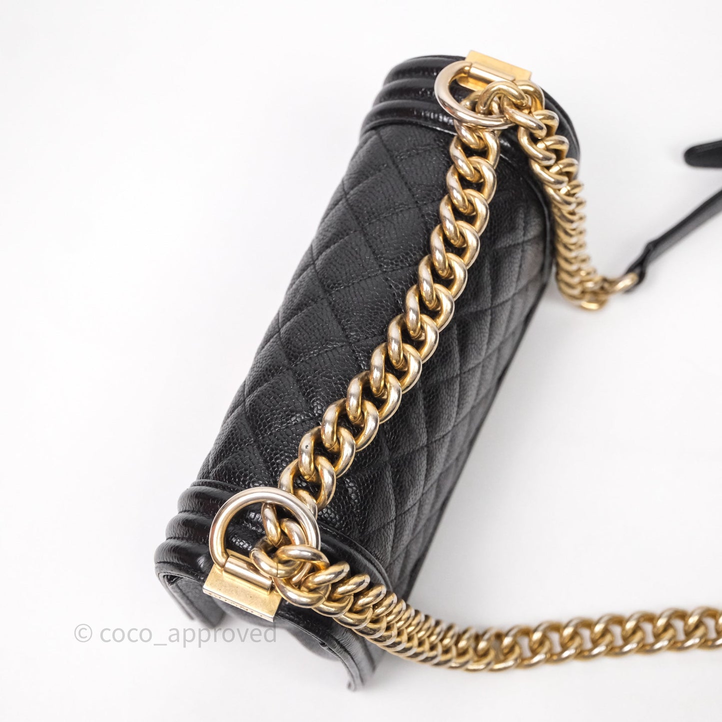 Chanel Small Boy Black Caviar Gold Hardware