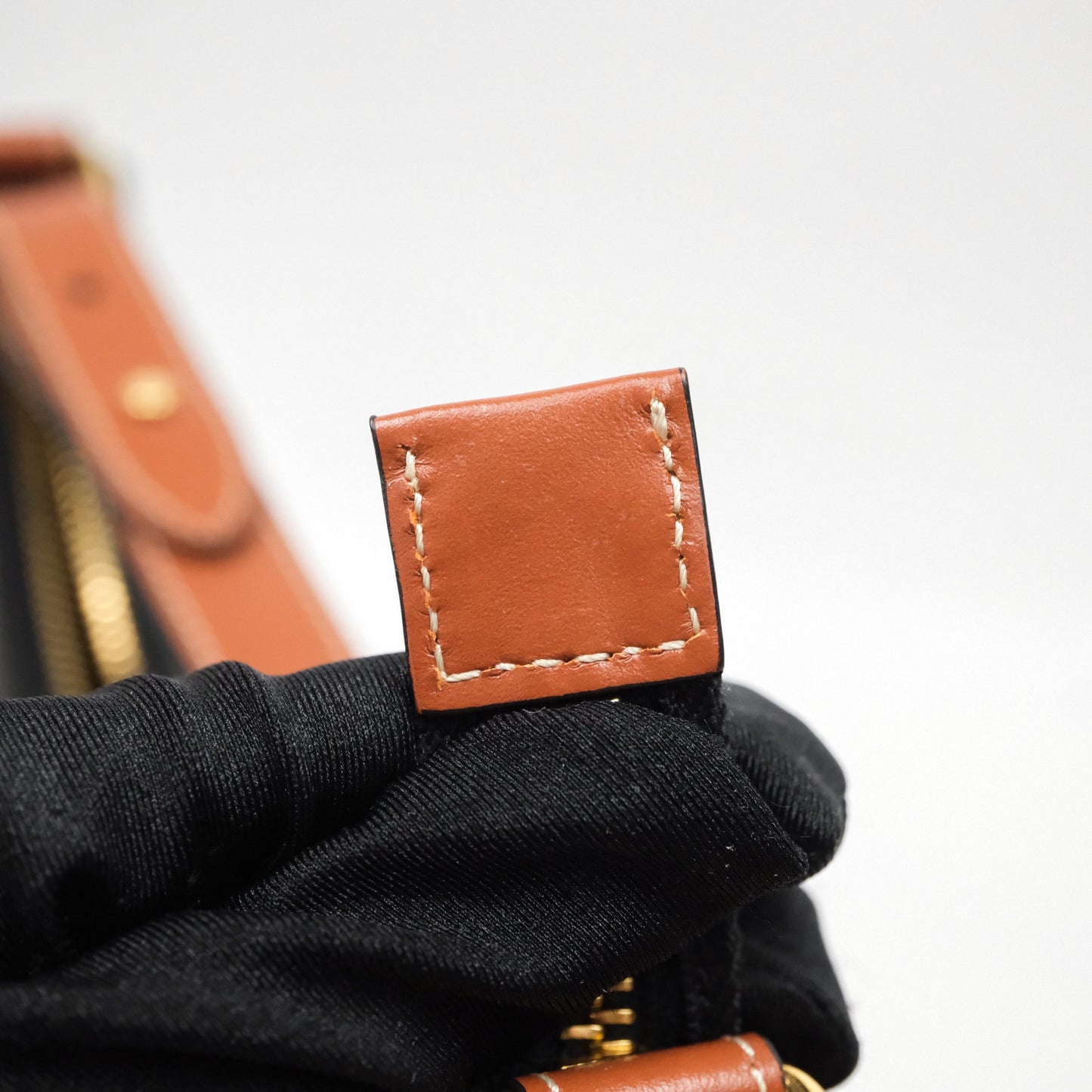Celine Ava Bag In Triomphe Canvas Calfskin Tan