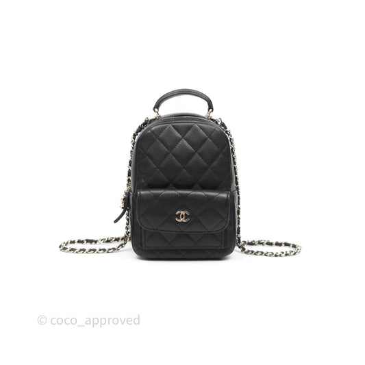Chanel Classic Mini Backpack Black Caviar Gold Hardware