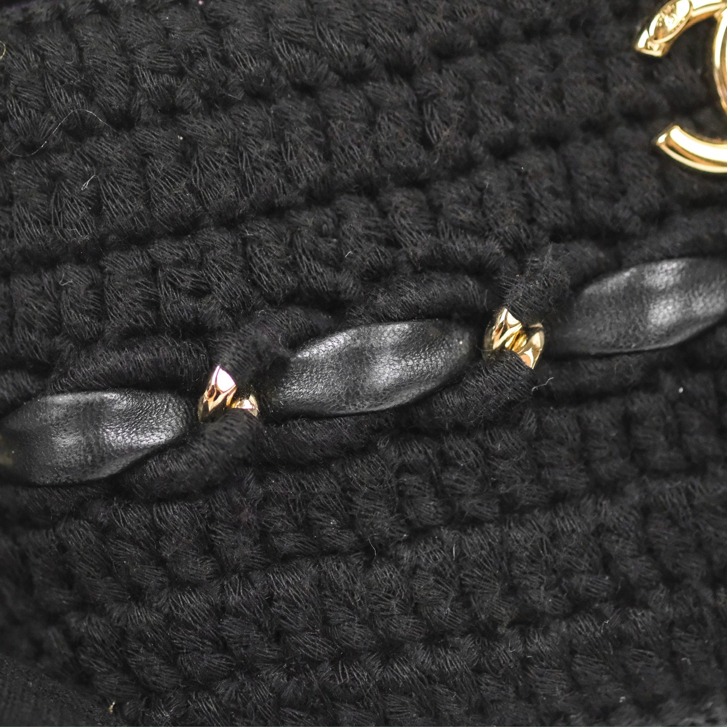 Chanel Vanity with Chain Crochet Black Lambskin Gold Hardware