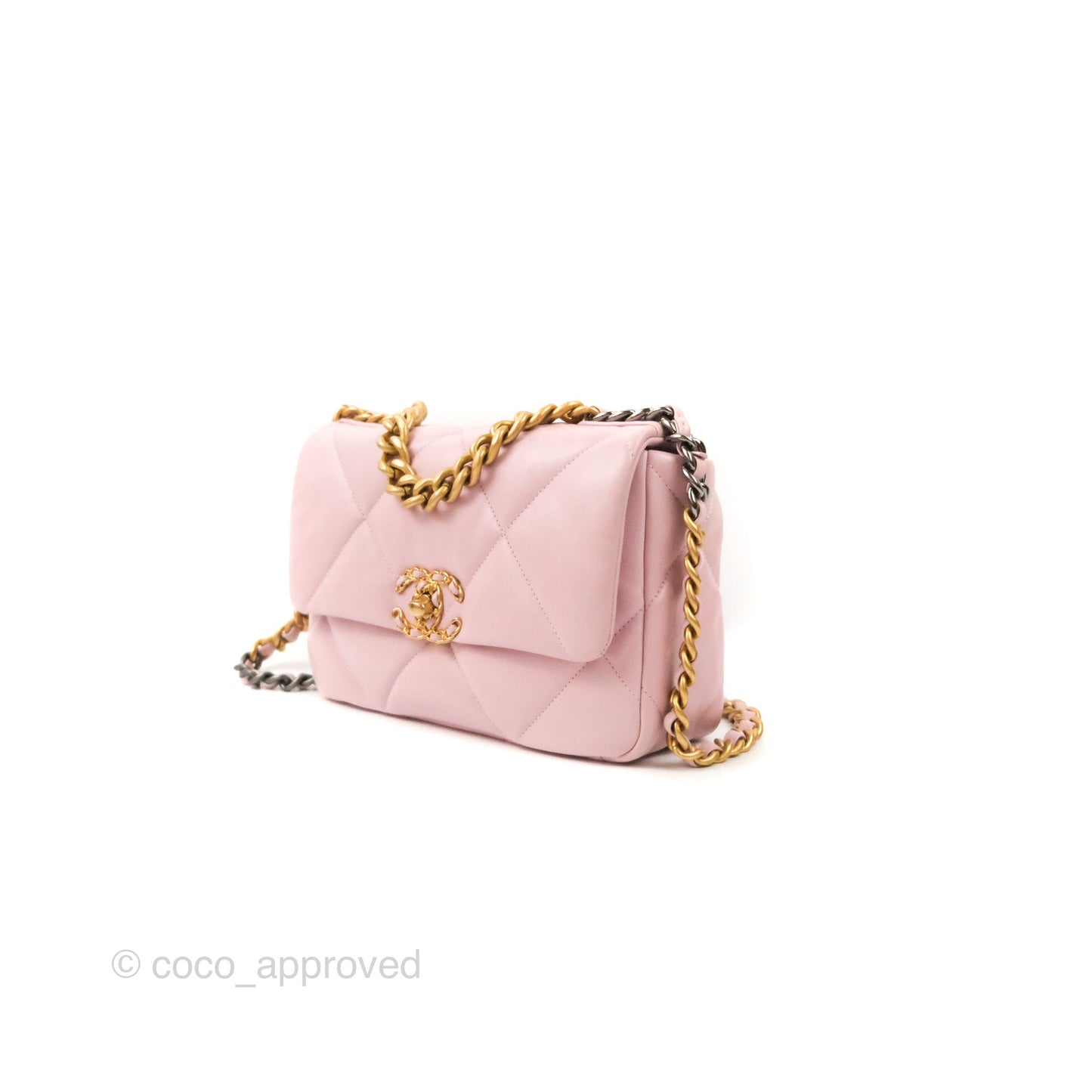 Chanel 19 Small Rose Clair Lambskin Mixed Hardware 21S