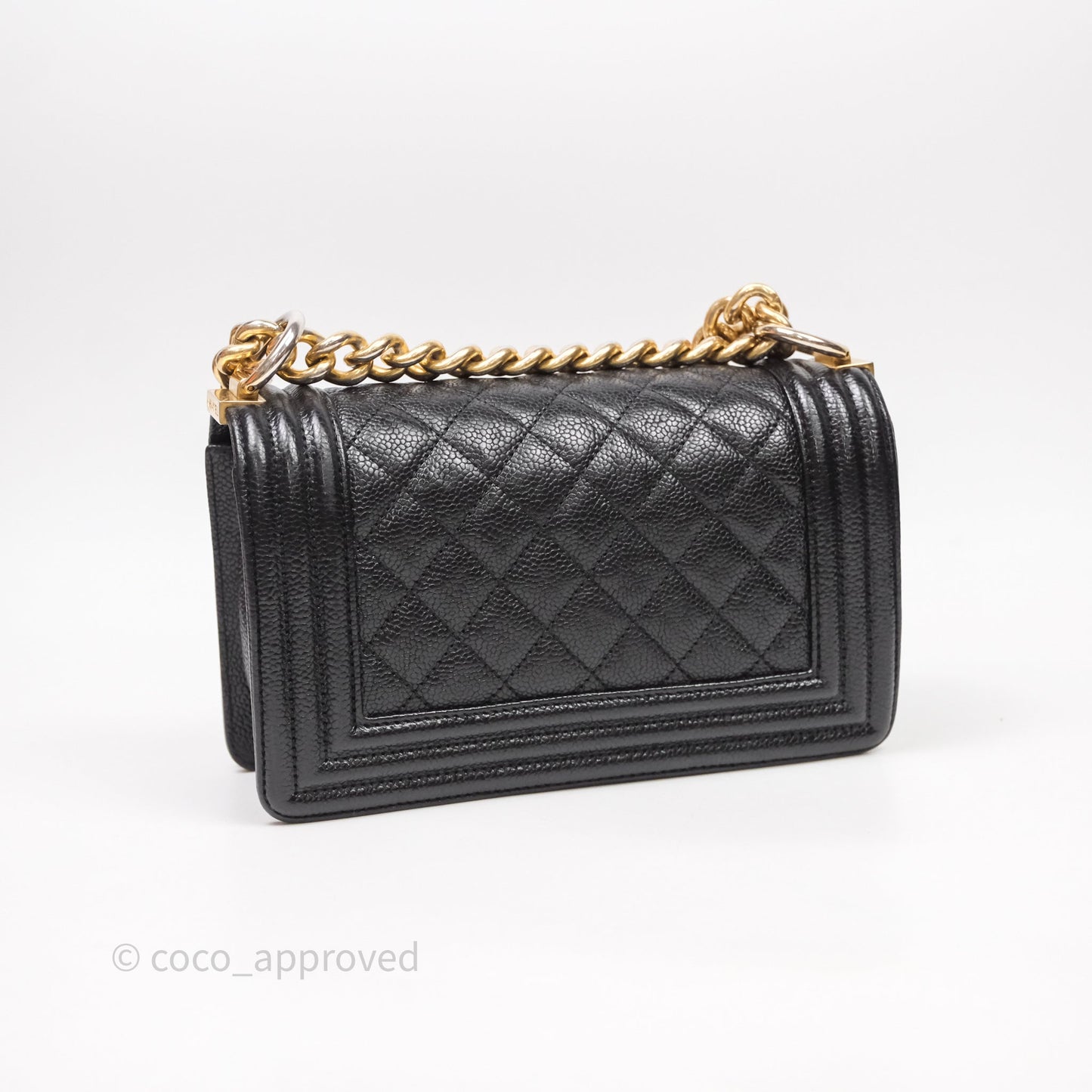 Chanel Small Boy Black Caviar Gold Hardware