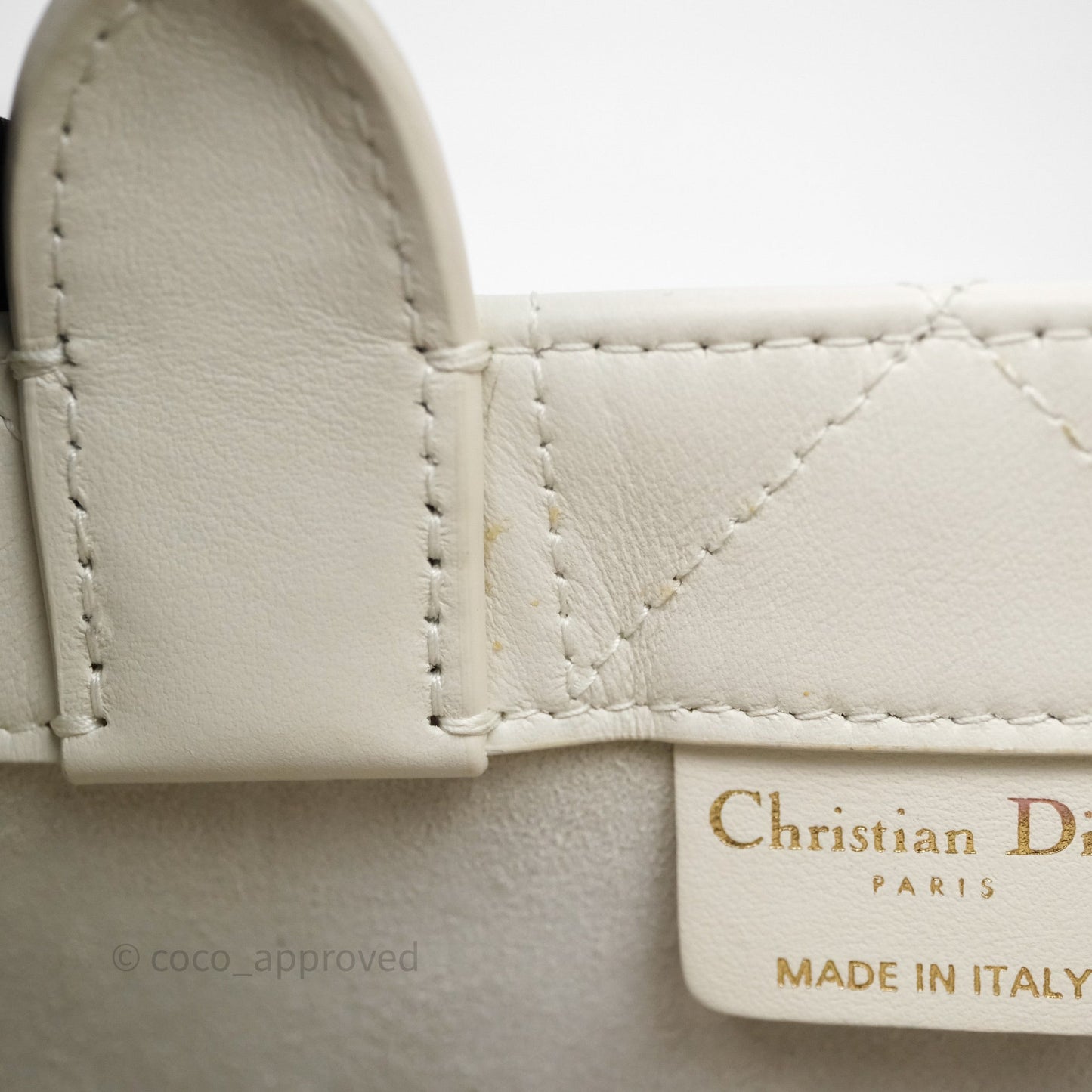 Christian Dior Mini Dior Book Tote Latte Macrocannage Calfskin Gold Hardware
