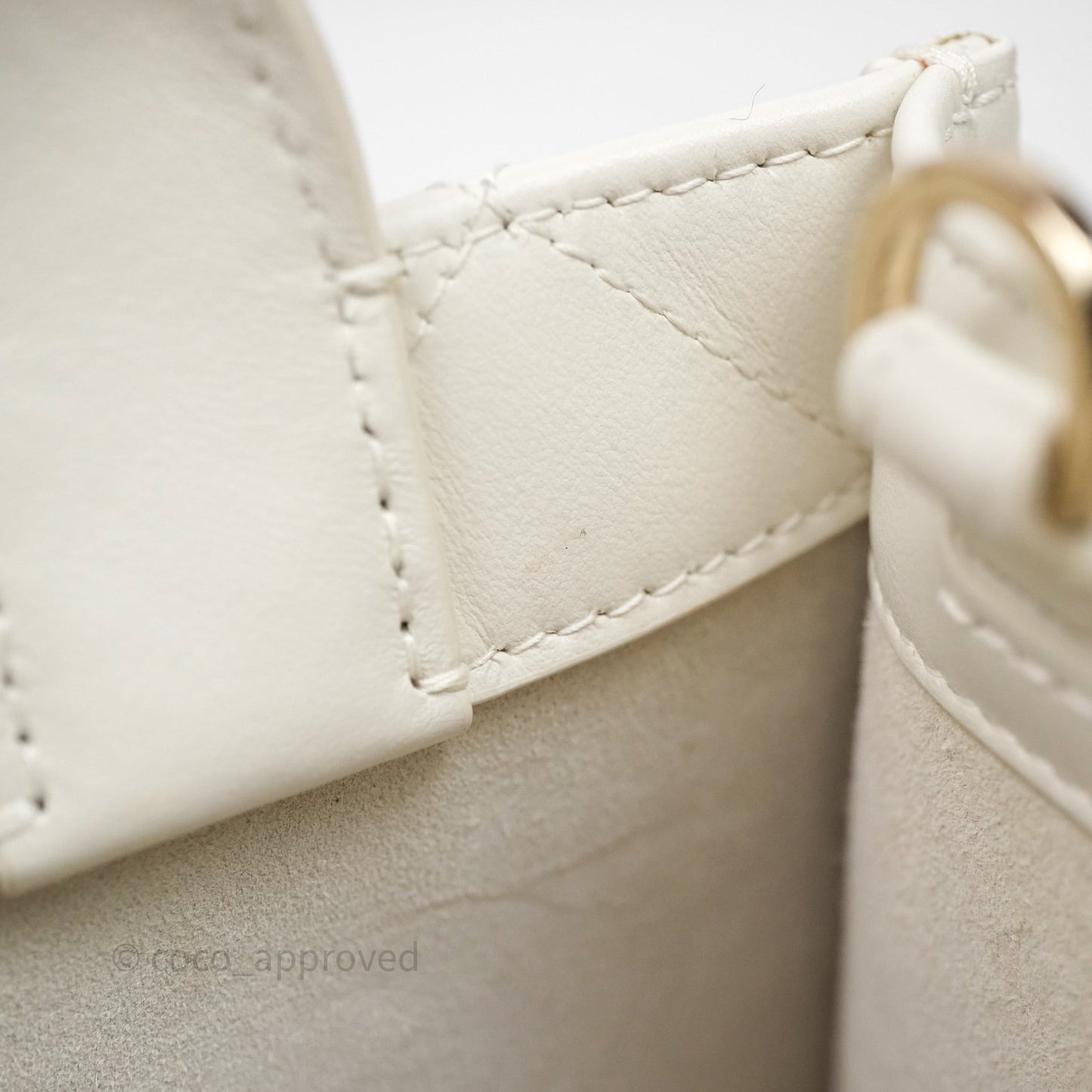 Christian Dior Mini Dior Book Tote Latte Macrocannage Calfskin Gold Hardware